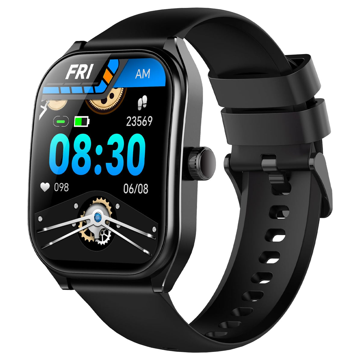 Curve Smart Watch For Men Women Answer Make Calls, 2.01'' Fitness Tracker With 100 Sport Modes, Step Counter Heart Rate Sleep Tr