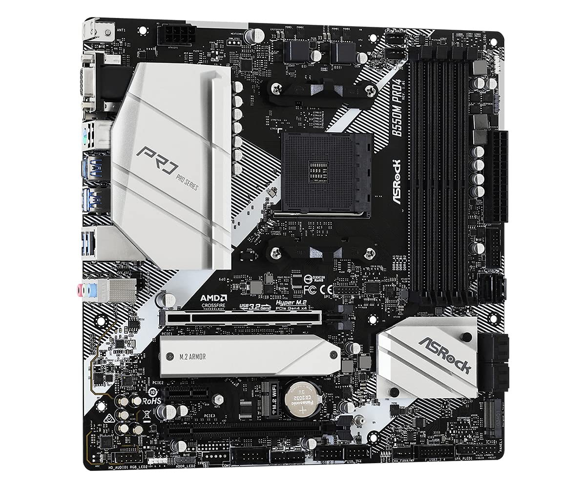 Asrock B550M Pro4 Supports 3Rd Gen Amd Am4 Ryzen / Future Amd Ryzen Processors Motherboard
