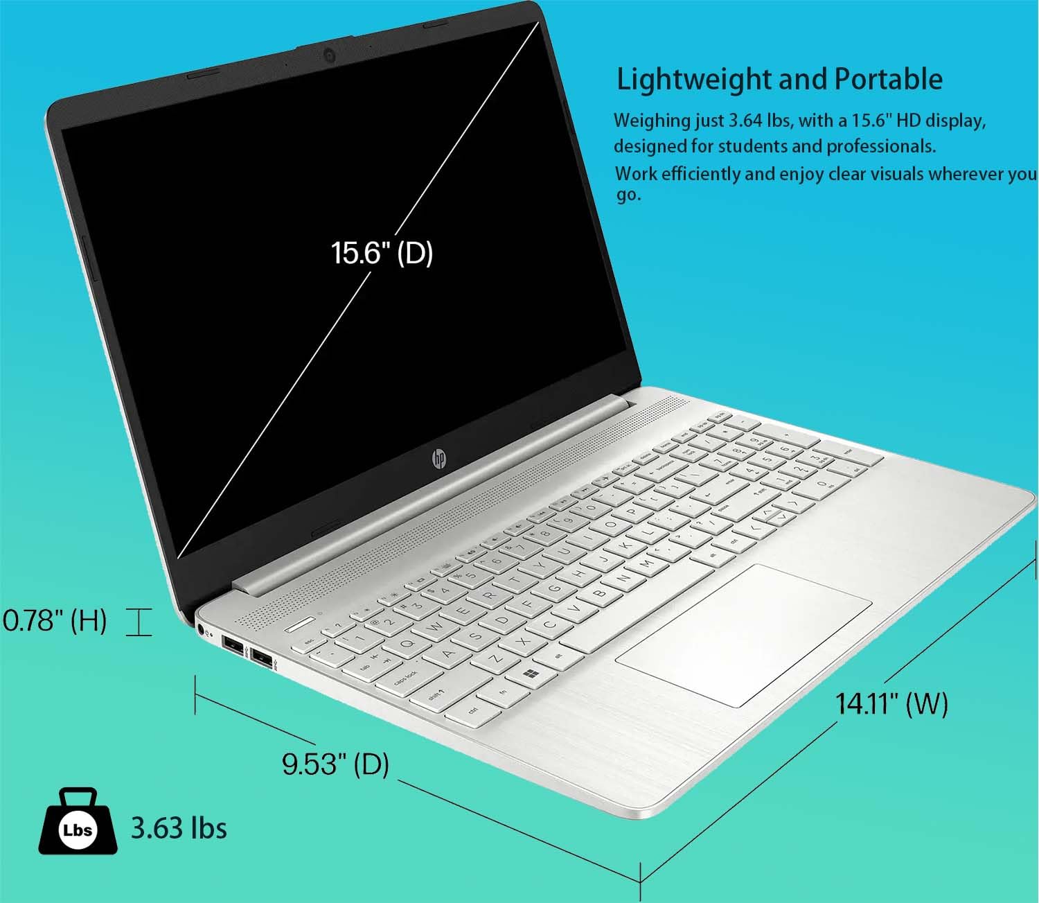 Hp 250 G9 Laptop | 15.6'' Fhd Display | Intel Celeron N4500 | School & Business Laptop | Integrated Intel Uhd Graphics | Long Ba