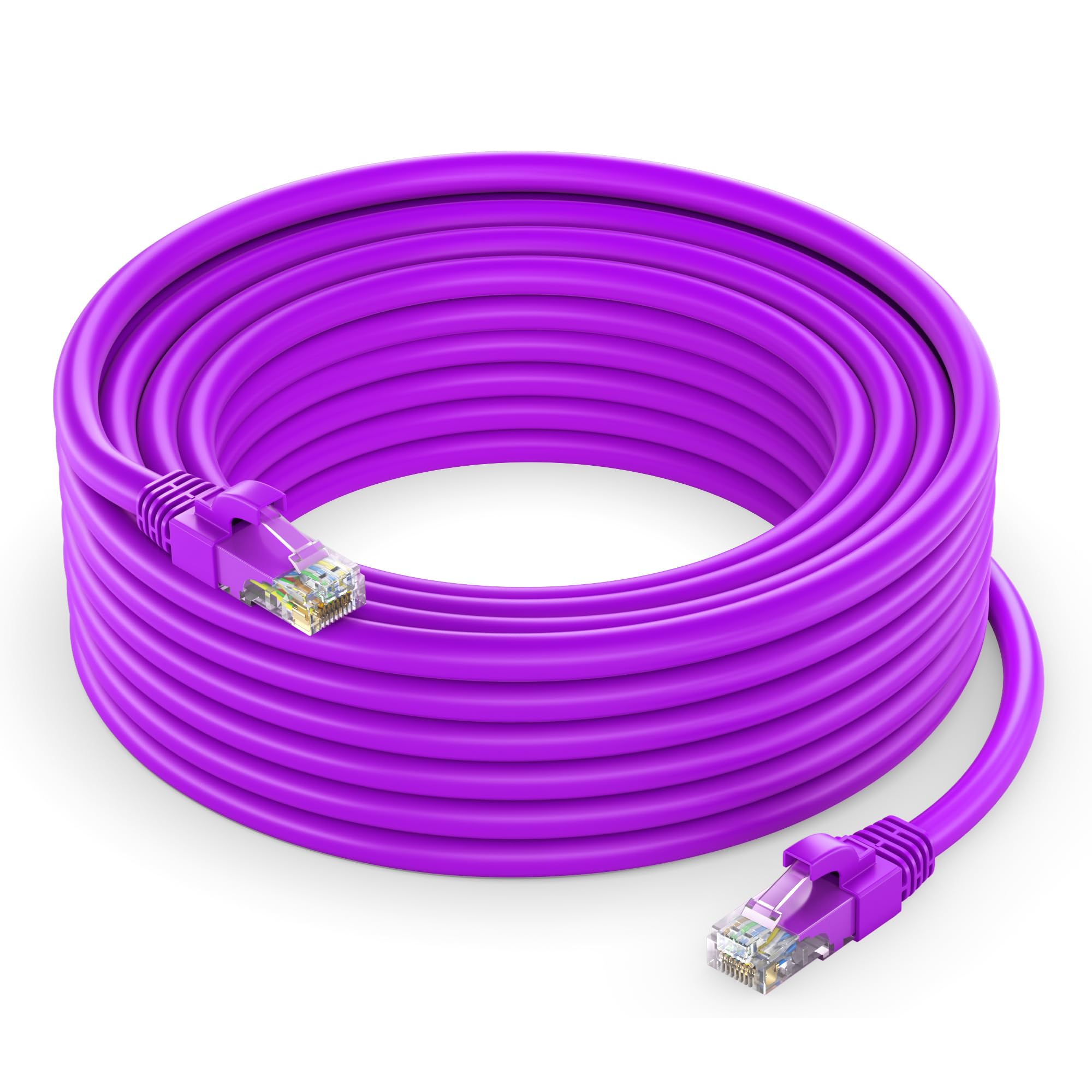 Maximm Cat 6 Ethernet Cable 25 Ft   High Speed Lan Cable, Internet Cable, Patch Cable, And Network Cable   Utp, 10Gbps, 550Mhz Ethernet Cord   Purple