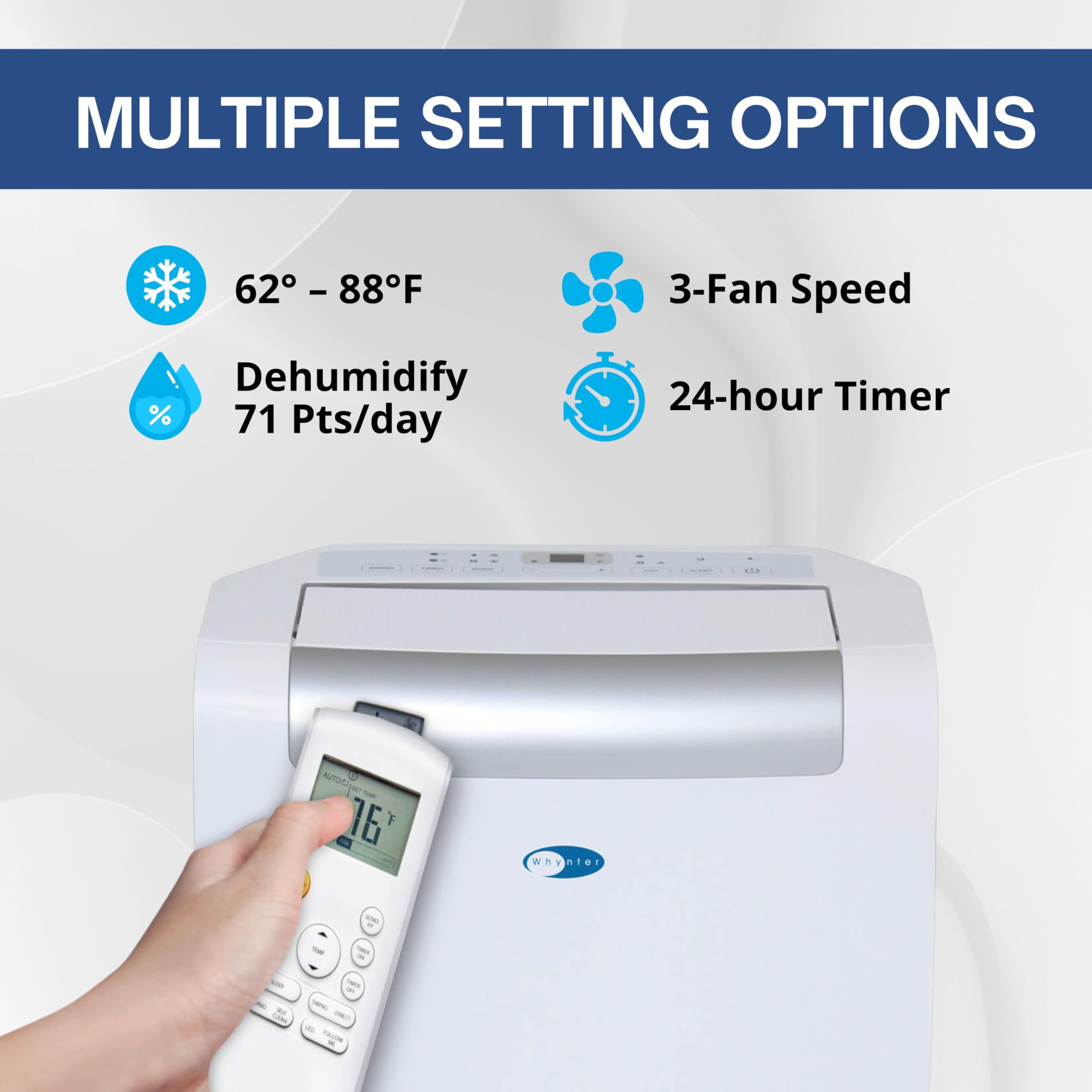 Whynter Arc 148Ms 14,000 Btu Portable Air Conditioner With Dehumidifier And Fan For Rooms Up To 500 Square Feet, White