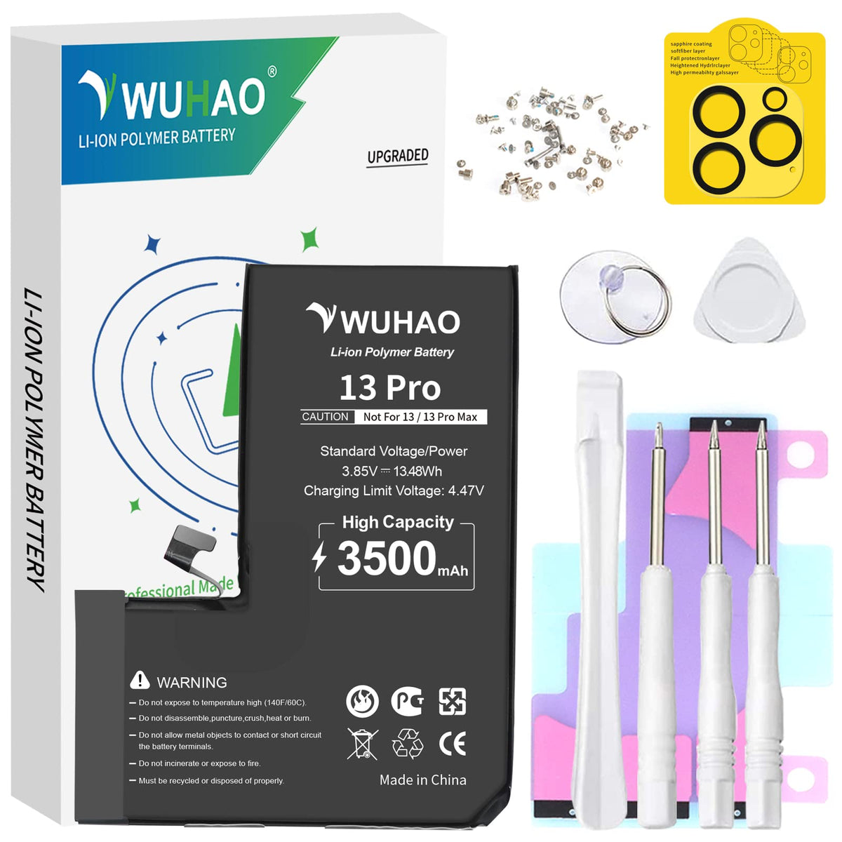 Wuhao Replacement For Iphone 13 Pro Battery, [2023 Upgraded] 3500Mah For Iphone 13 Pro A2638 A2483 A2636 A2639 A2640 Battery Wit