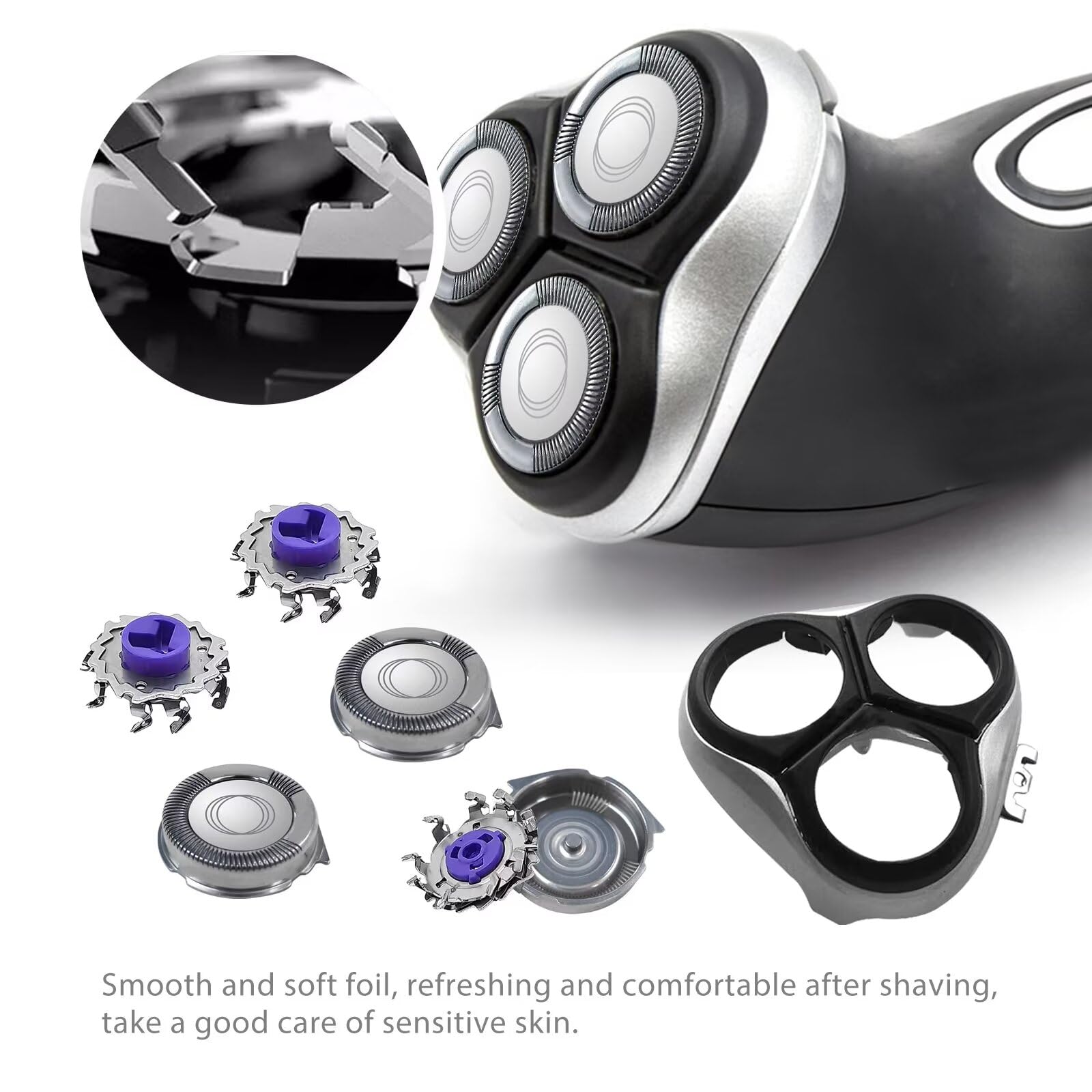 Replacement Complete Head Assembly For Philips Norelco At750, At751, At752, At753, At790, At810, At811, At814, At815, At890, At8