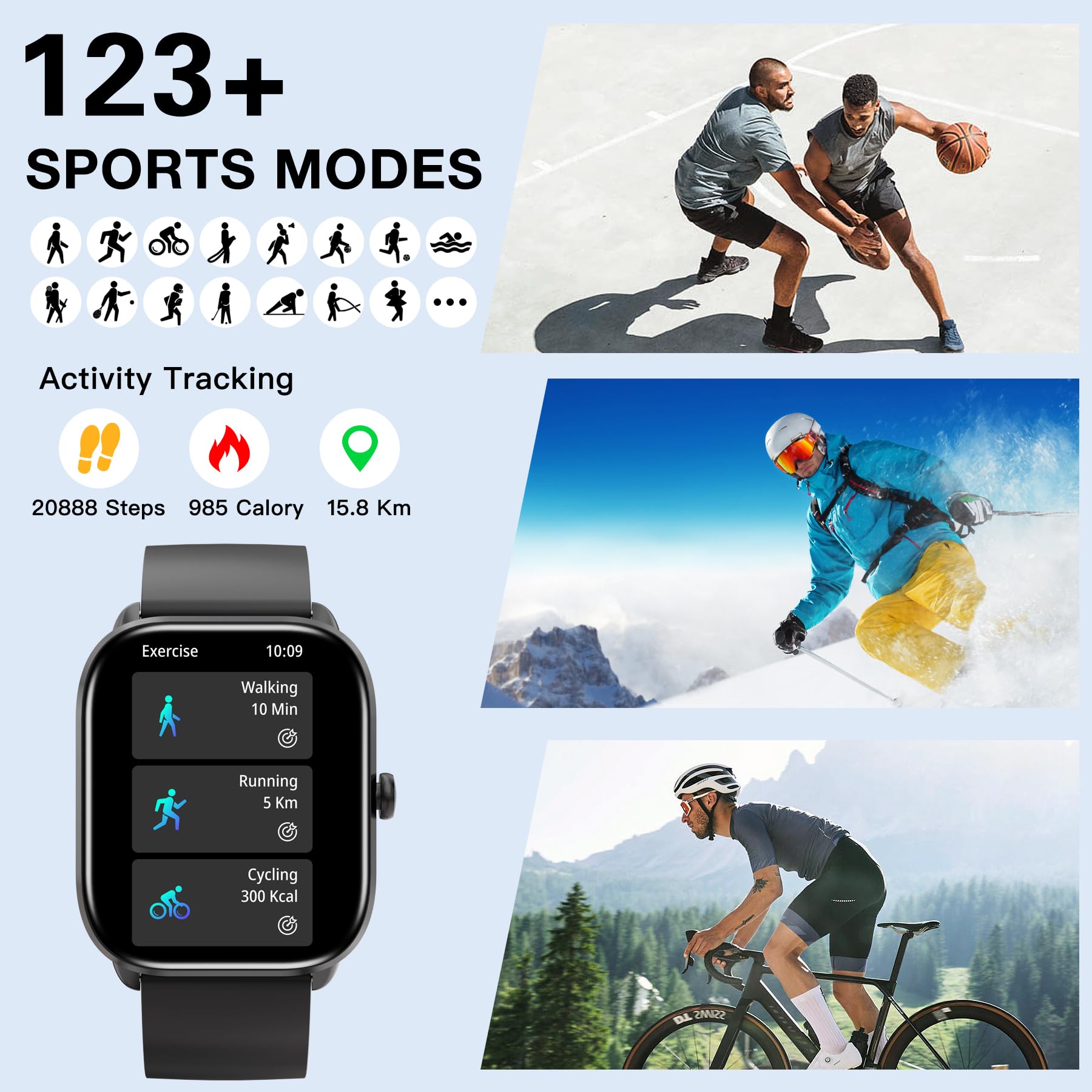 Bribejat Smart Watch For Men Women(Answer/Make Call), Hd 1.95 Zinc Alloy Case Smartwatch, Waterproof Fitness Tracker Pedometer