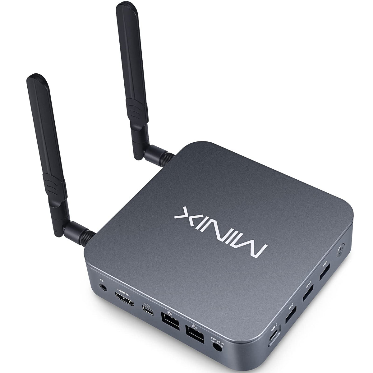 Minix Neo J51 C8 Max Mini Computer, 8Gb/512Gb M.2 Pcie Nvme Ssd Windows 11 Pro, Aluminum/Wi Fi6/Dual 2.5Gb Lan/Usb C/Triple Disp