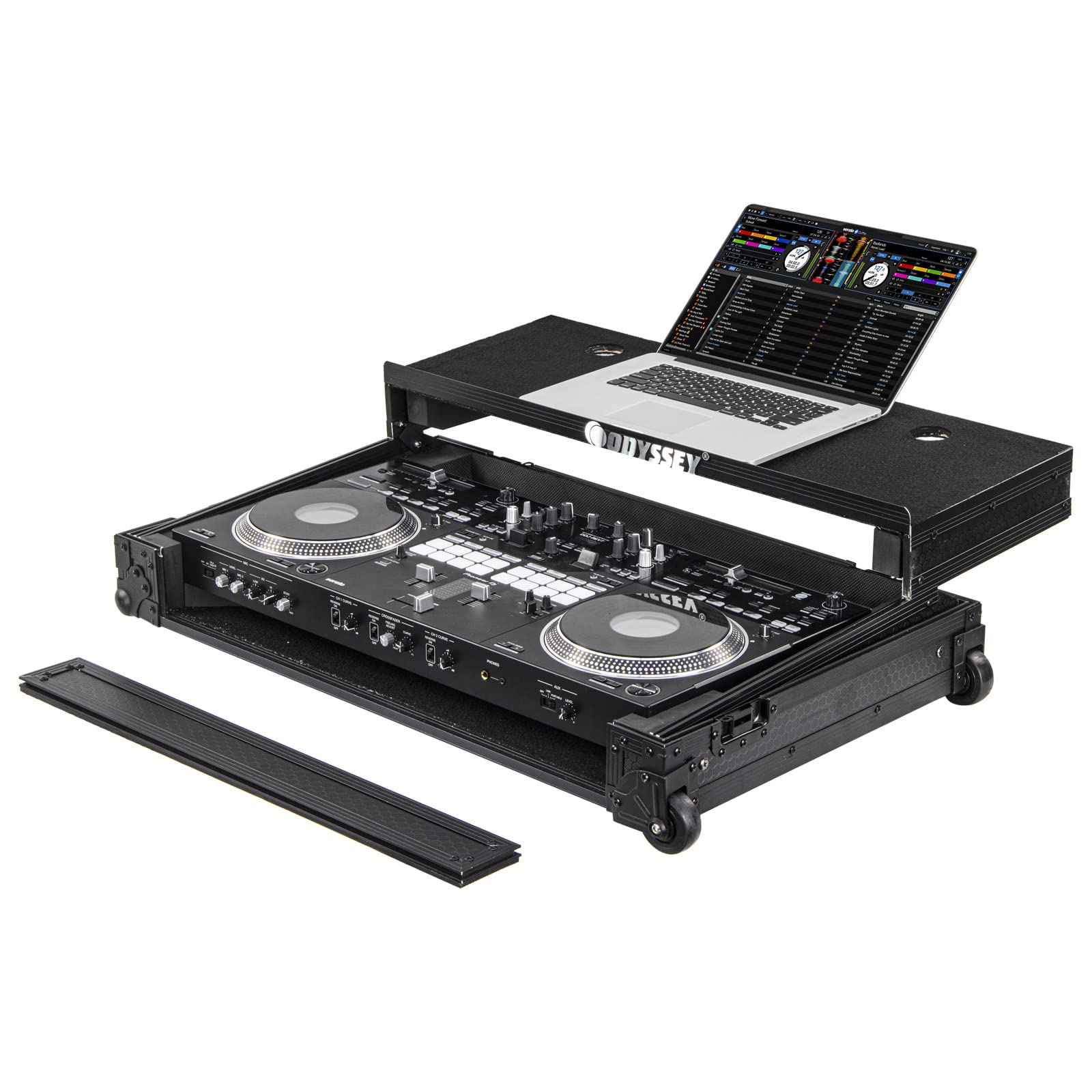 Odyssey Cases Industrial Board Flight Case with Glide Style Laptop Platform for the Pioneer DDJ-REV7