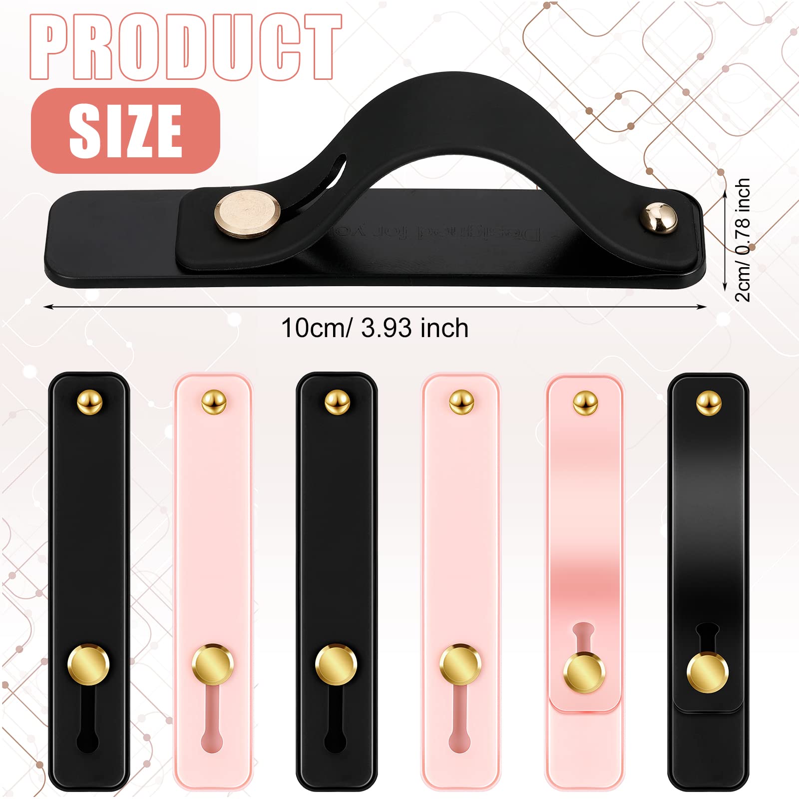 Weewooday 6 Pieces Phone Grip Holder Cell Phone Grip Strap Telescopic Phone Finger Strap Stand Universal Finger Kickstand For Mo