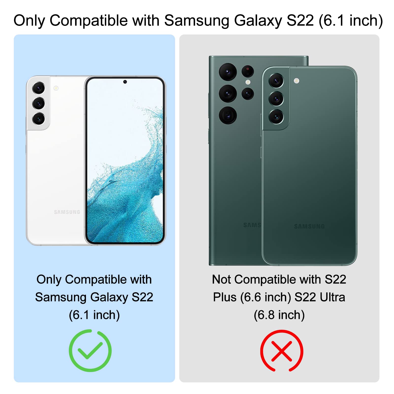 Pelepues Shockproof Case For Samsung Galaxy S22 5G, [Embedded Finger Ring] Military Grade Phone Case Cover With Reinforced Metal