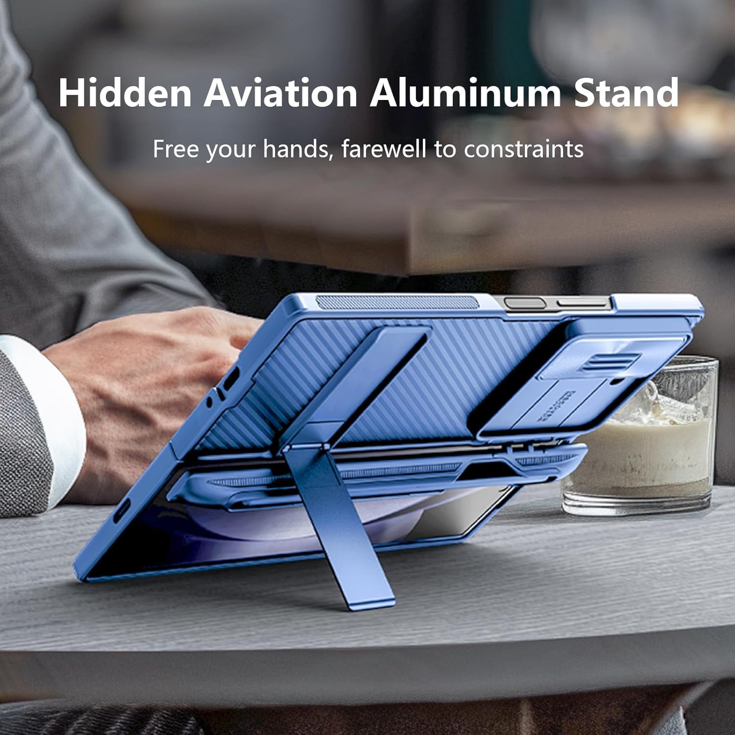 Nillkin For Galaxy Z Fold 6 Case With S Pen Holder, Built-In Screen Protecter & Slide Lens Cover & Metal Kickstand & Hinge Prote