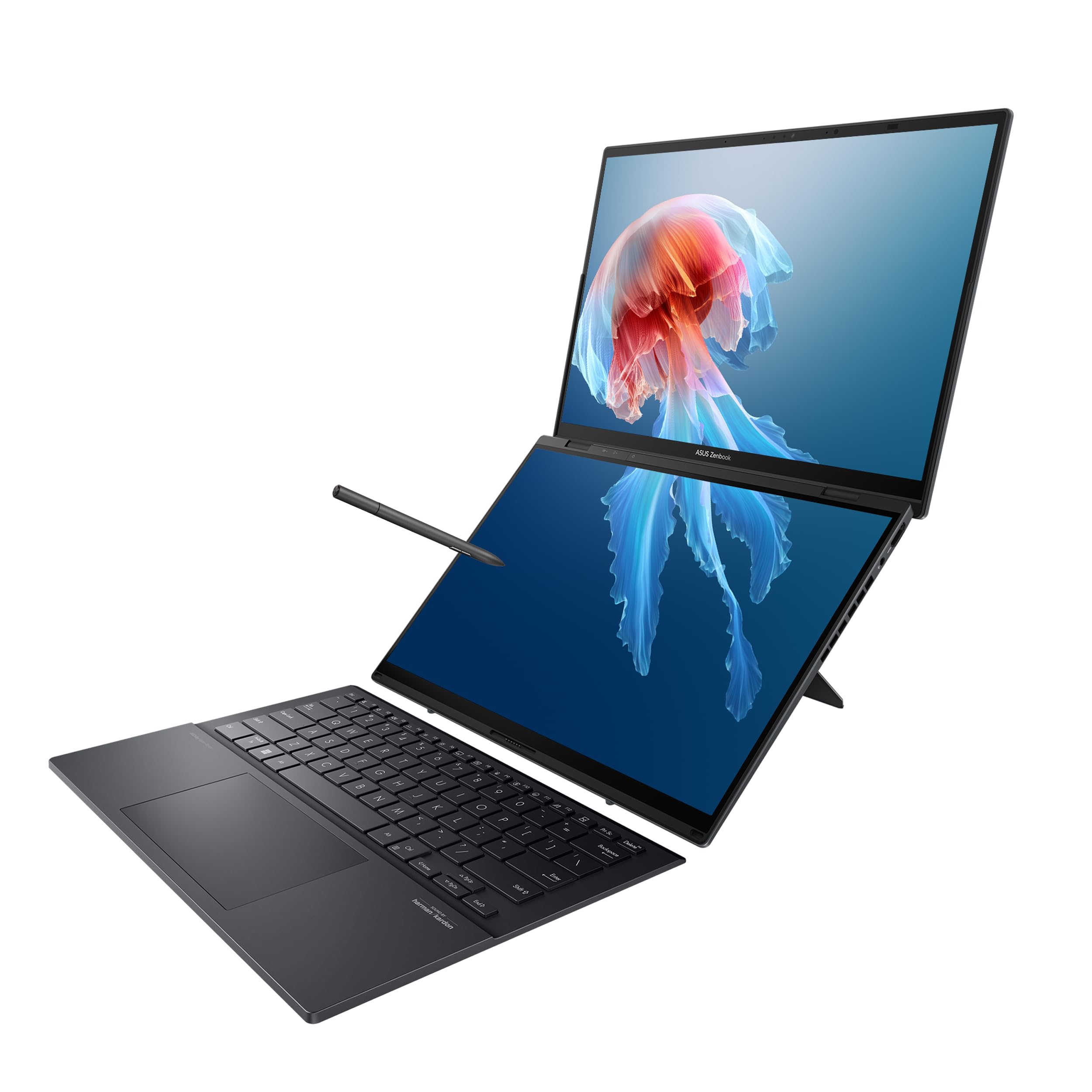 14'' Ultra 9 185H 32G 1T W11H|Zenbook Duo Inkwell Gray Touch 14.0 Oled Wqxga+Wq+ 2880X1800 16:10 Bend+400 Nits Hdr Glare Dcip3:1