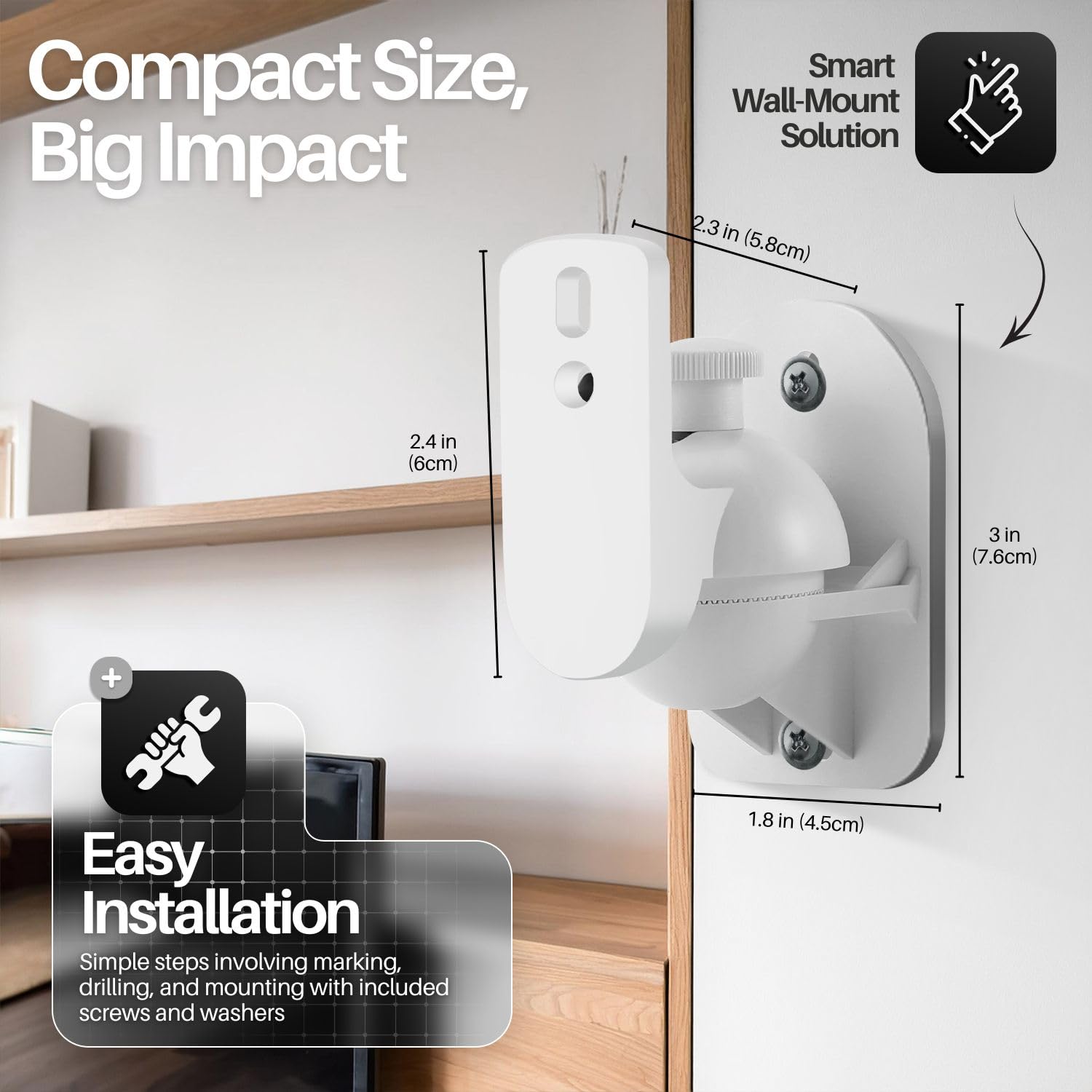 Tnp Universal Satellite Speaker Wall Mount Bracket Ceiling Mount Clamp With Adjustable Swivel And Tilt Angle Rotation For Home T