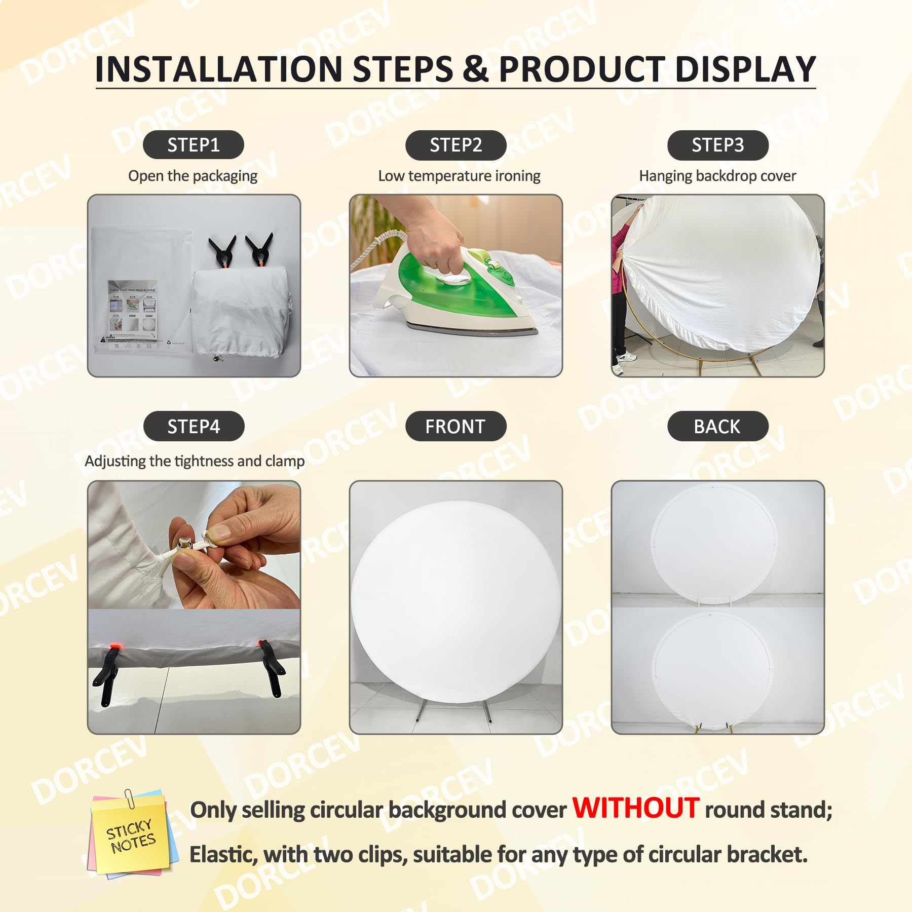 Dorcev Diameter 5Ft Outer Space Round Backdrop Cover Universe Moon Surface Mysterious Fantasy Cosmic Planet Photography Backgrou