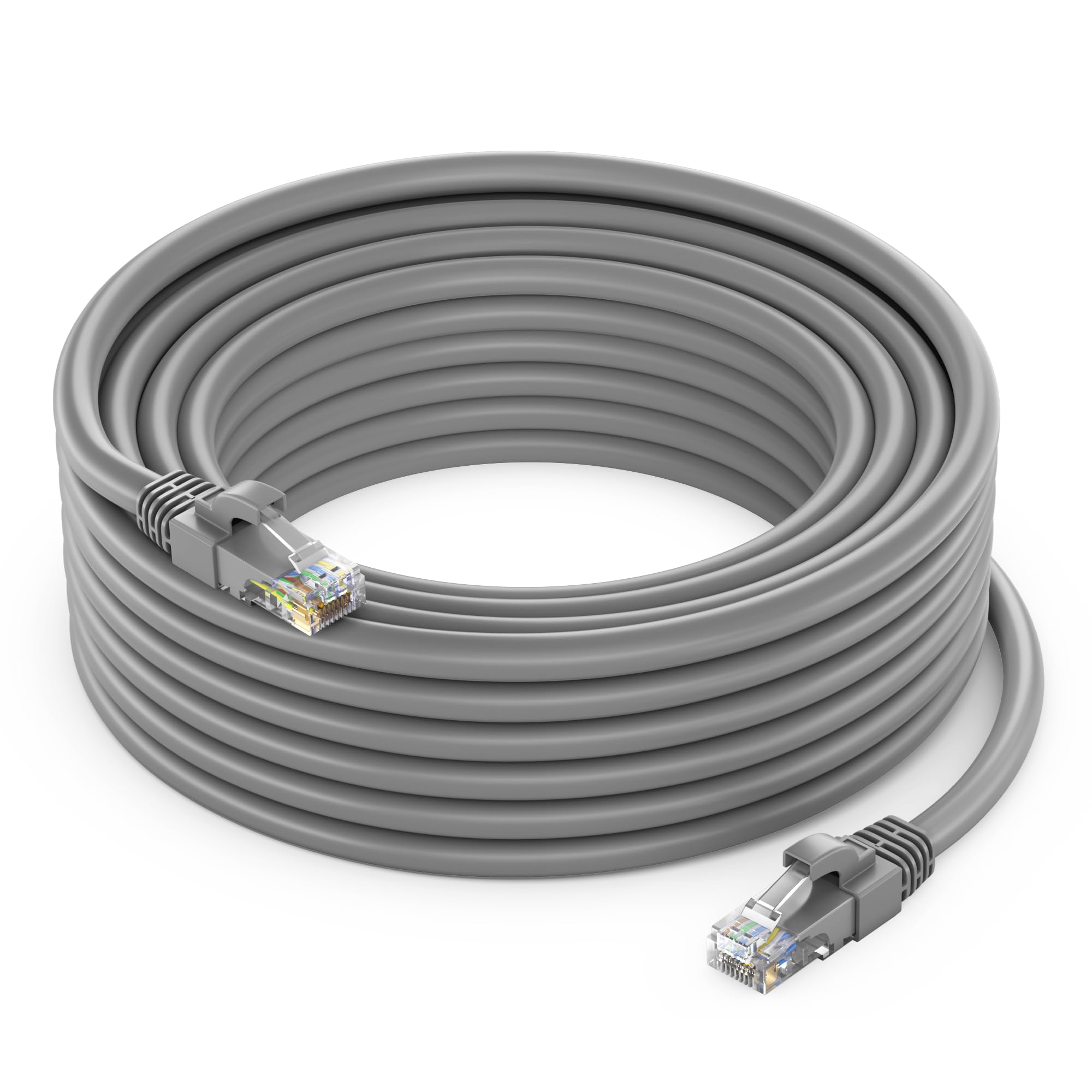 Maximm Cat 6 Ethernet Cable 25 Ft   High Speed Lan Cable, Internet Cable, Patch Cable, And Network Cable   Utp, 10Gbps, 550Mhz Ethernet Cord   Gray