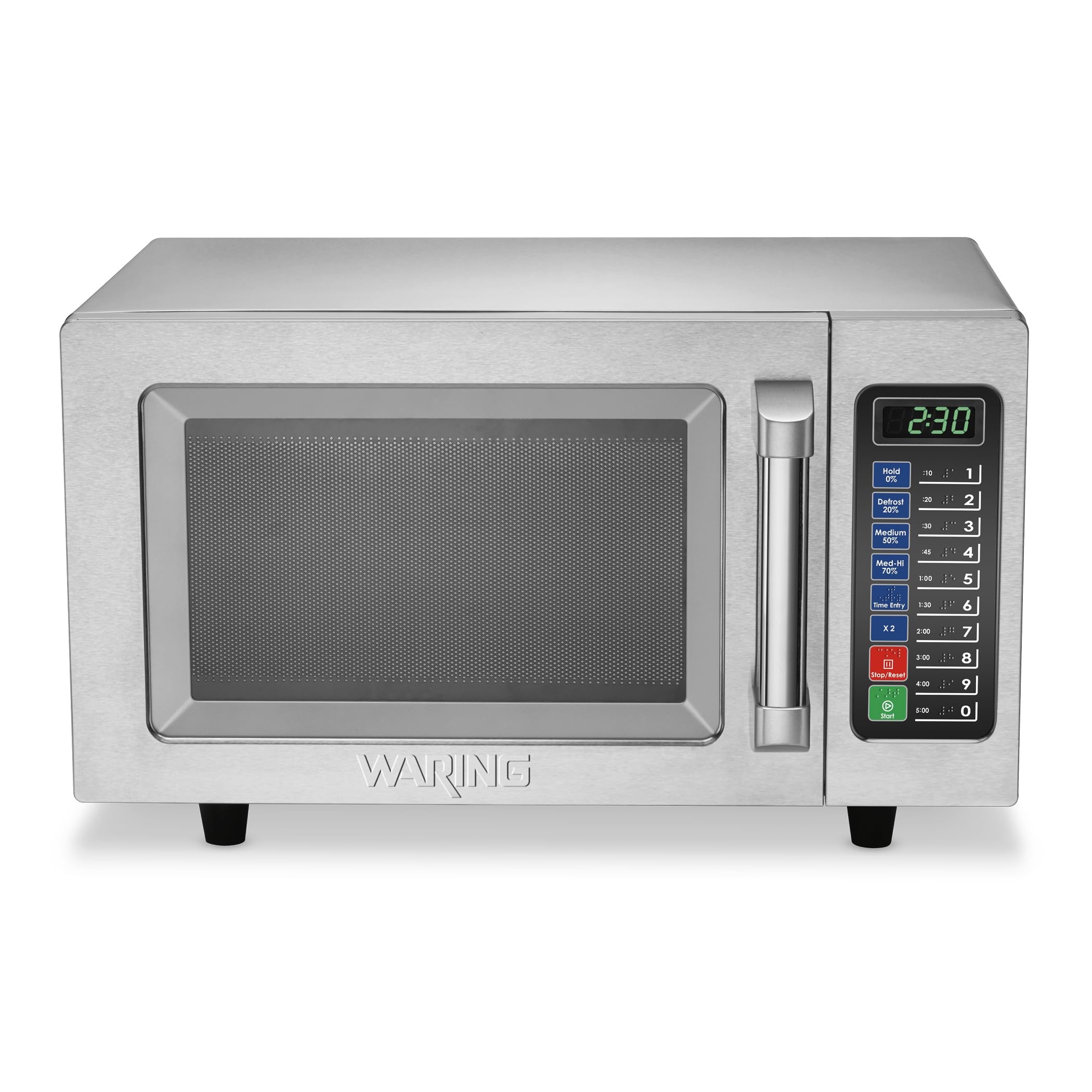 Waring Commercial Wmo90 Medium Duty Microwave Oven, 0.9 Cubic Feet, 10 Programmable Memory Settings, 5 Power Levels, Stainless S