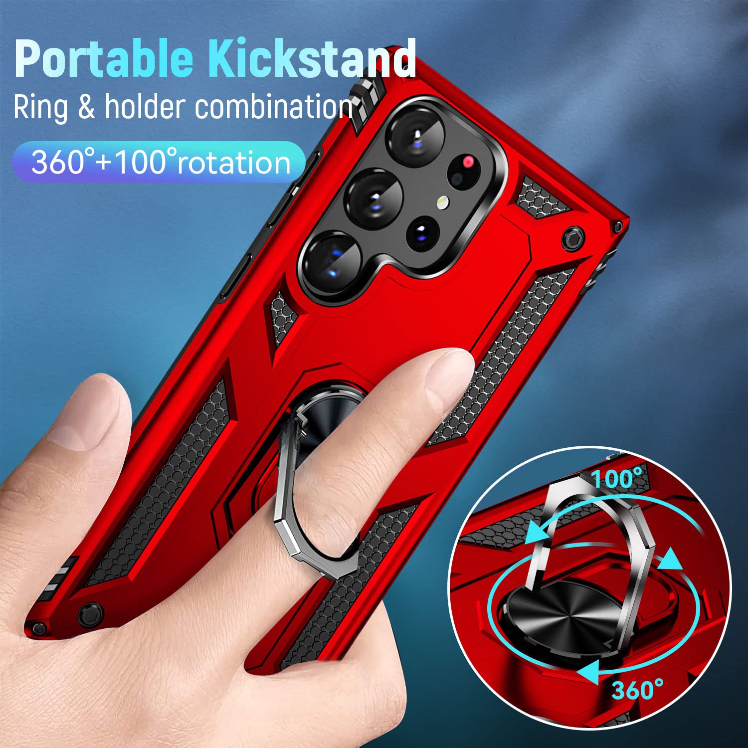 Zoeii Case For S23 Ultra, S23 Ultra Case,Heavy Duty Drop Protection Rugged Shockproof/Dust Proof Military Protective Tough Durab