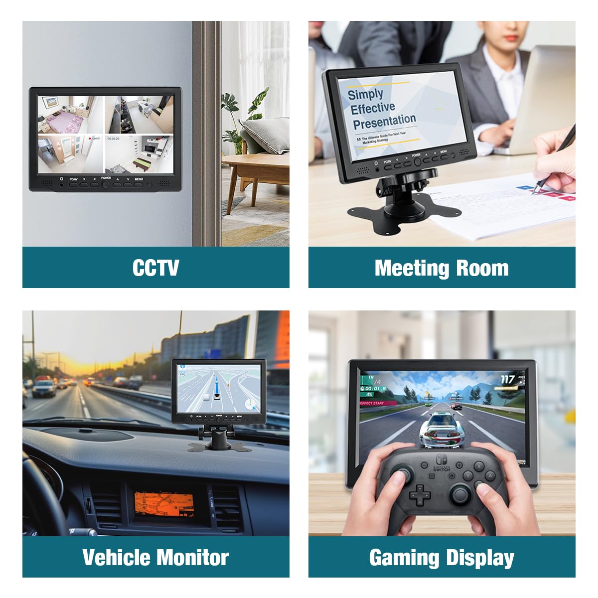 Hosyond 7 Inch Small Monitor Tft Lcd Display 1024X600 Hdmi Mini Portable Screen For Pc/Tv/Camera/Gaming/Raspberry Pi