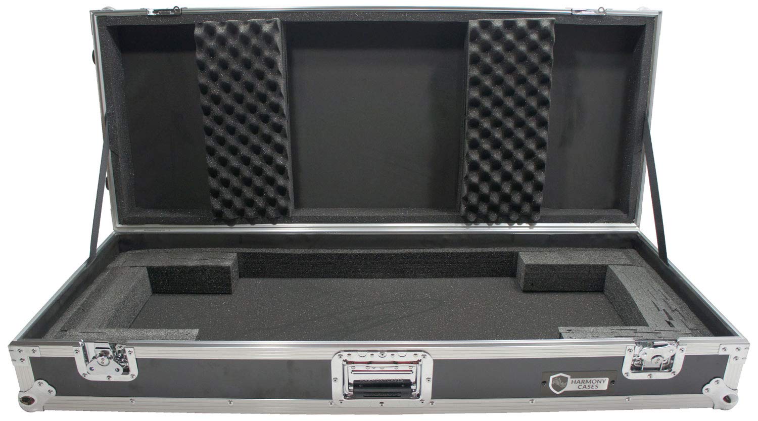 Harmony Audio Cases Hckb61W Flight Rolling Ata Hard Custom Case Compatible With 61 Note Keyboard