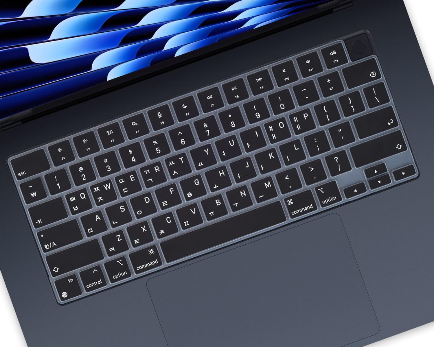 Korean Keyboard Cover For Apple 2024 2023 Macbook Air Laptop With M3 M2 Chip 15.3 Inch A3114 A2941,Macbook Air 13.6 Inch A3113 A