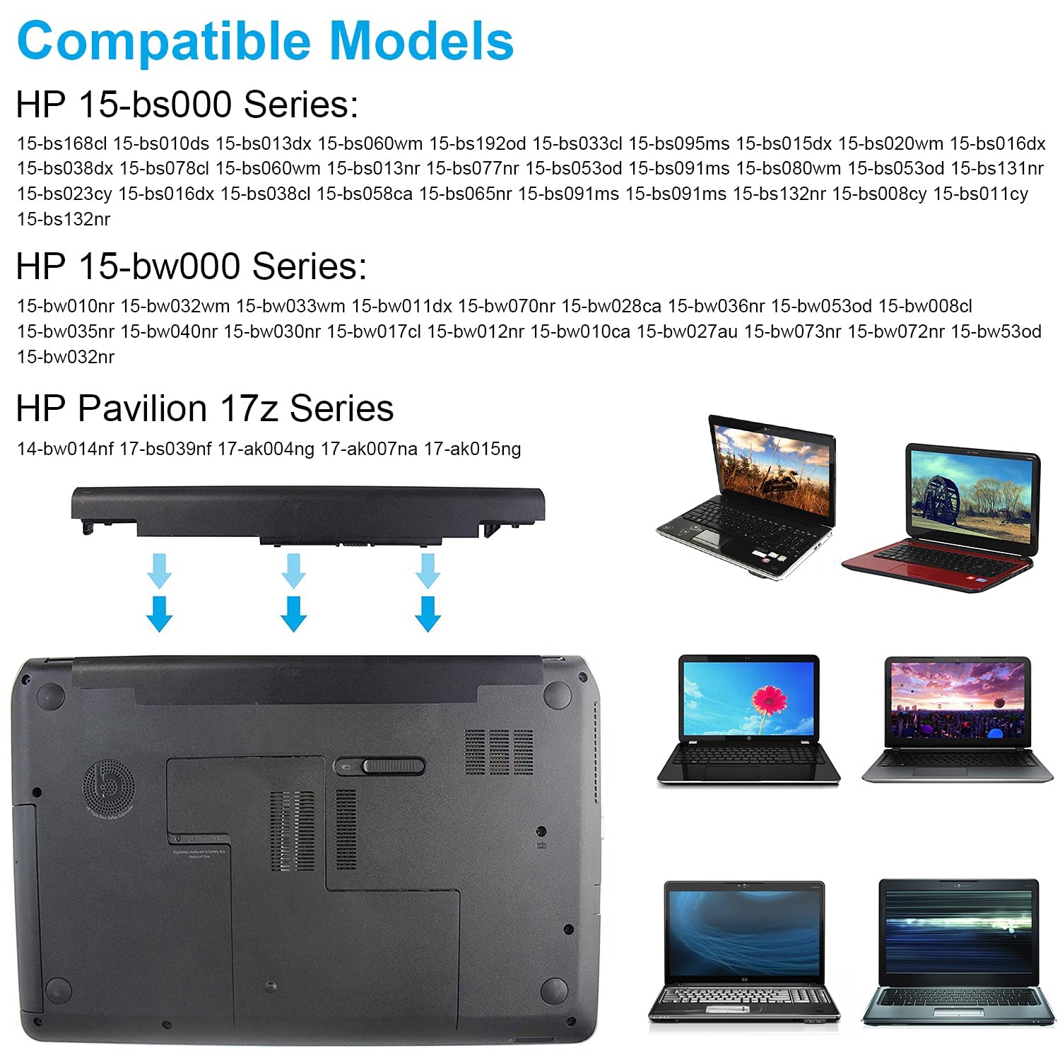 Jc03 Jc04 Laptop Battery For Hp 919681 221 919682 121 919682 421 919682 831 919700 850 919701 850, Hp 246 G6 250 G6 255 G6, 15 B