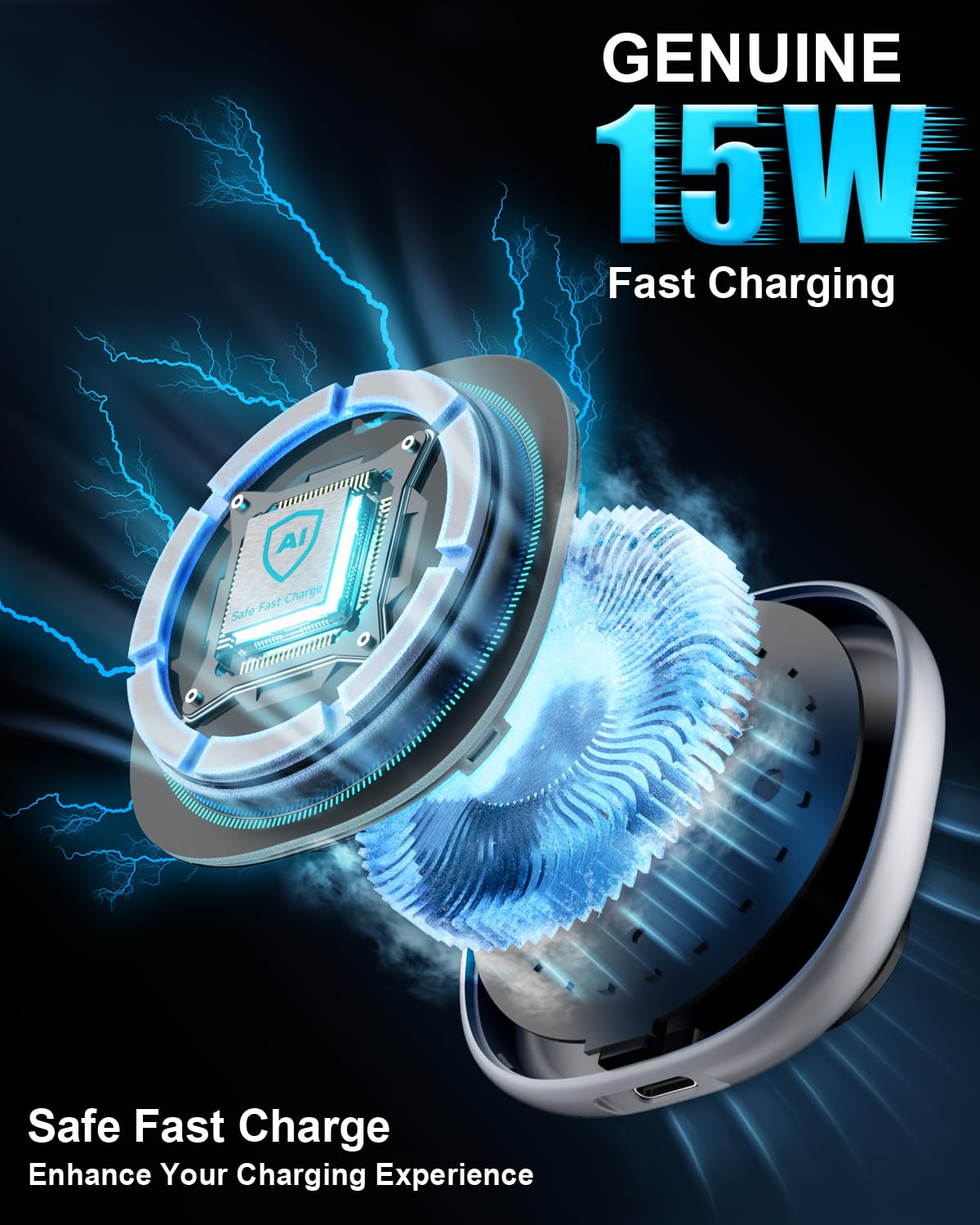 Magsafe Car Mount Charger, 15W Fast Charging Strong Magnetic Phone Holder, Air Vent/Dashboard Wireless Charger For Iphone 16/15/