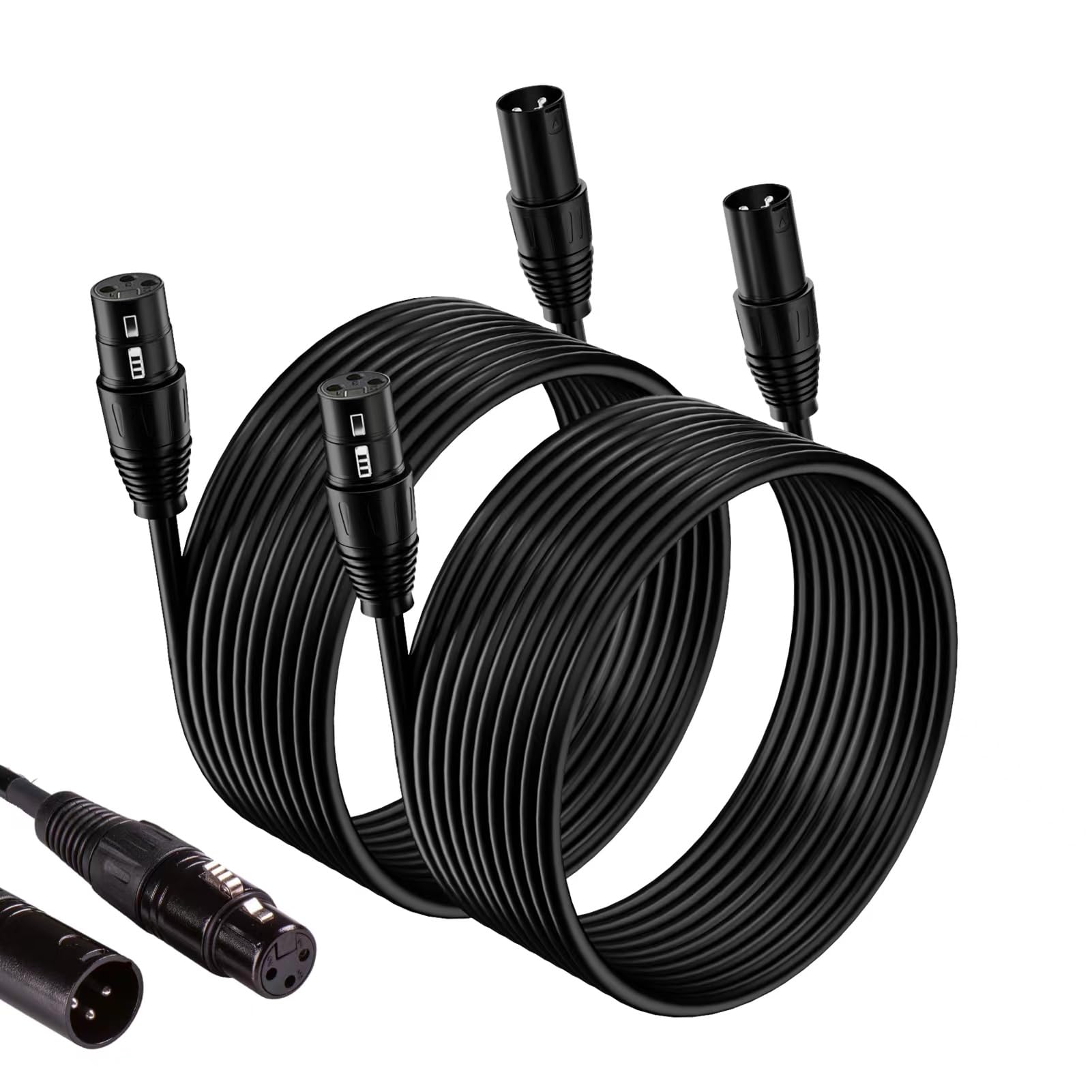 Gocpssg Xlr Cable 25Ft 2 Pack, Xlr Microphone Cable, 3 Pin Xlr Speaker Cable Male To Female Balanced Cable