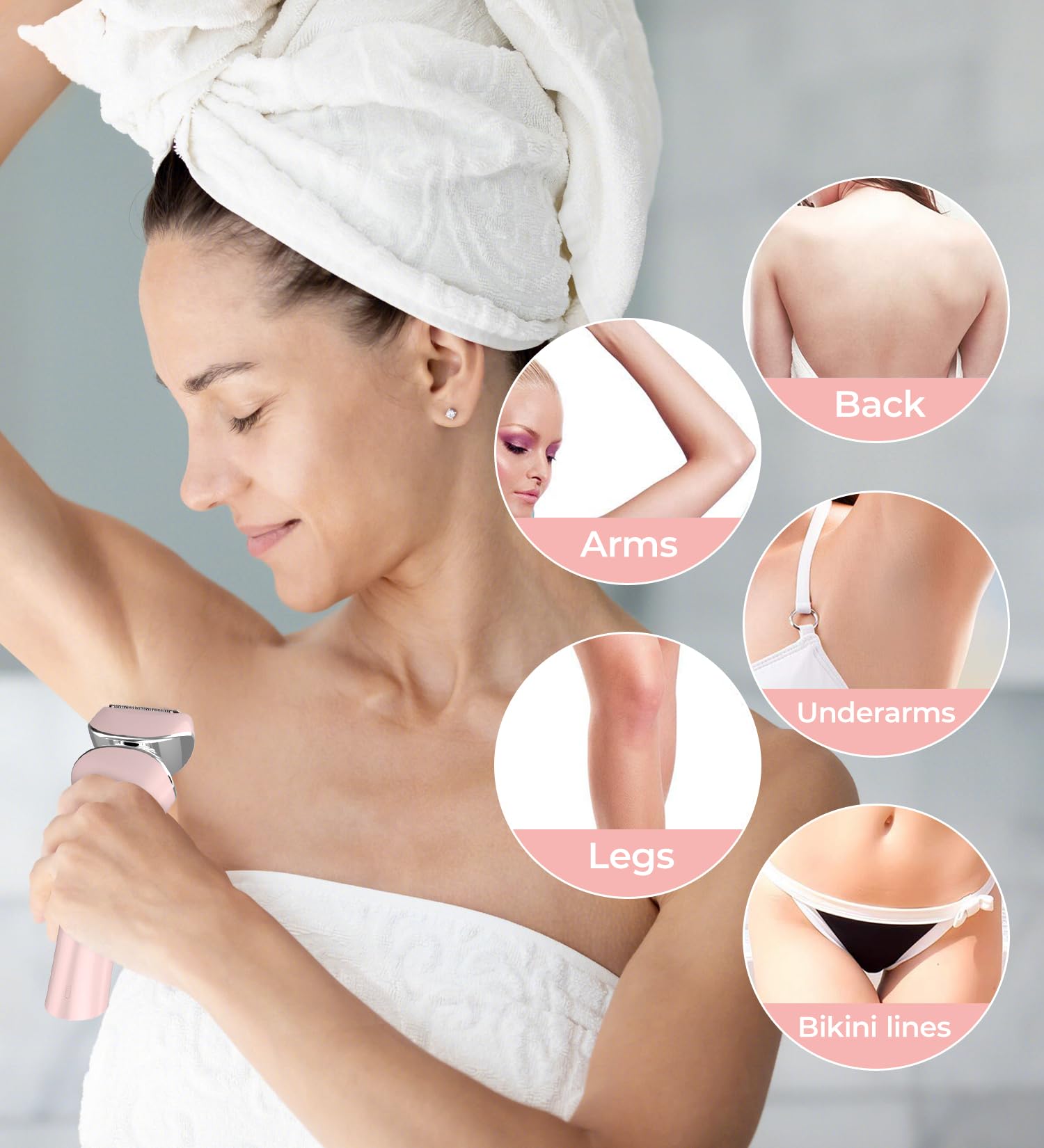 Electric Shaver Women Rechargeable Razor Ladies Shaver,Lady Razor For Legs,Arm,Underarm,Bikini,Usb Rechargeable Razor Wet&Dry Co