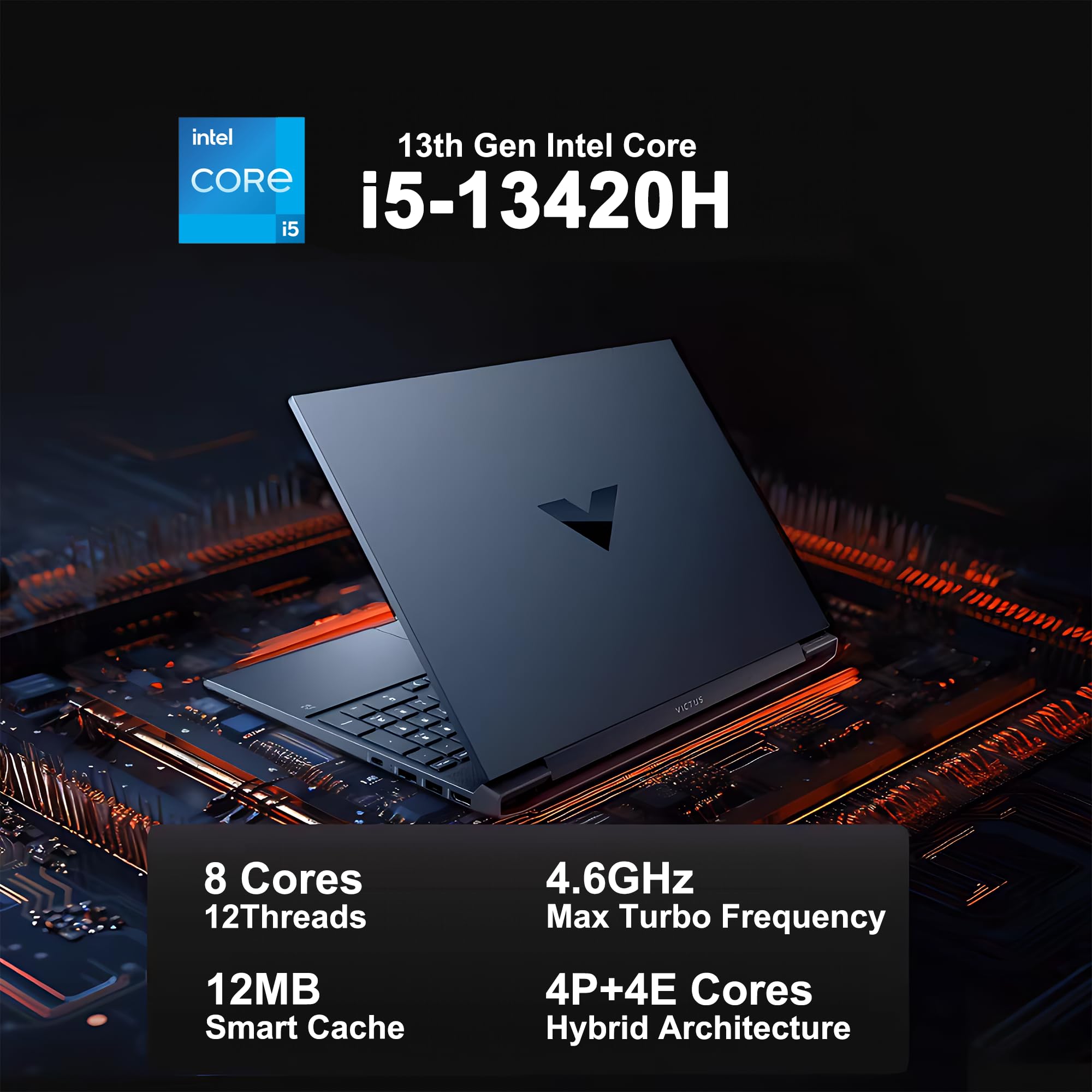 Hp Victus 15.6'' Fhd 144Hz Ips Gaming Laptop, Intel 13Th Gen Core I5 Processor, Geforce Rtx4050, 64Gb Ram, 1Tb Ssd, Backlit Kb,