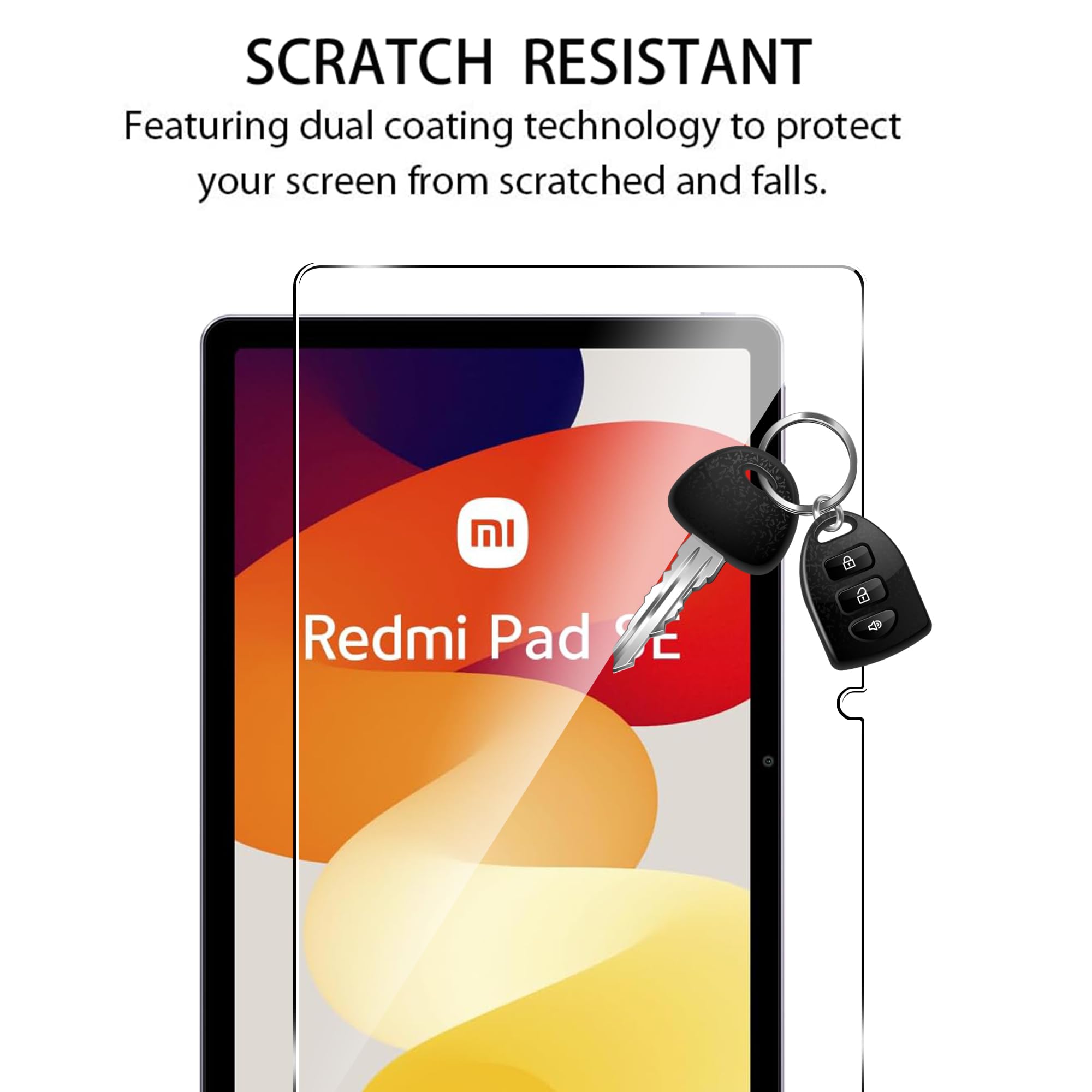 Suttkue For Xiaomi Redmi Pad Se 11 Inch Screen Protector,9H Hardness, Anti Scratch, Tempered Glass Flim, Case Friendly, Anti Scratch,(2Pack)
