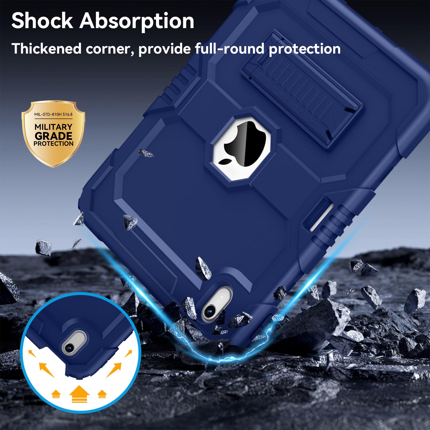 Case For Ipad 10Th Generation 10.9 Inch 2022, Ipad Case 10Th Generation With Pencil Holder/Built In Stand, Shockproof Rugged Pro