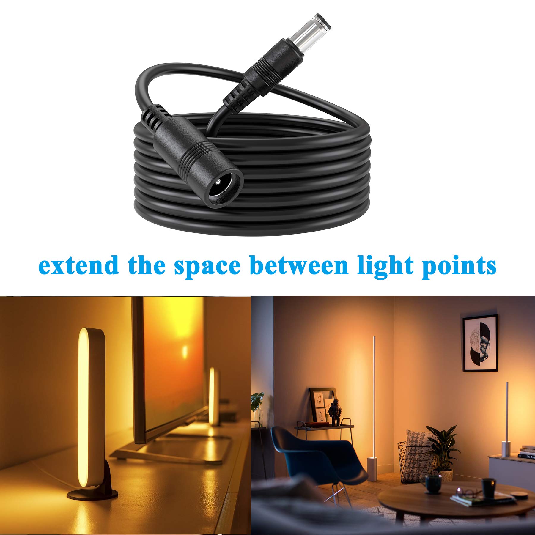 Replacement For Philips Hue Extension Cable 7820430U7 Hue Play Bar Smart Light Bulb Accessory 16.5Ft Cord