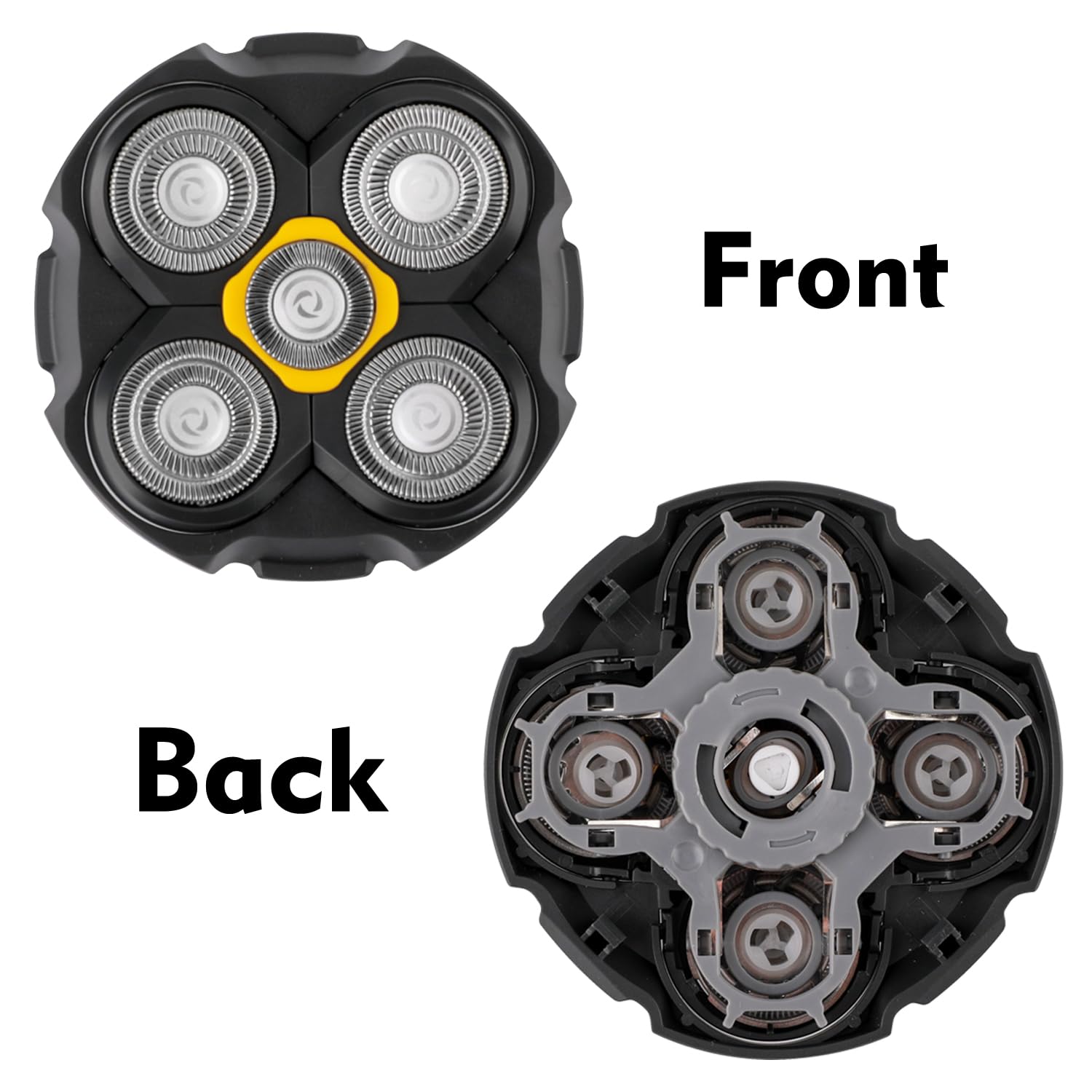 MOVELOVE 2 Pack Head Shaver Replacement Heads - Compatible with Microtouch Titanium, Hypoallergenic Wet/Dry Shaving, Black