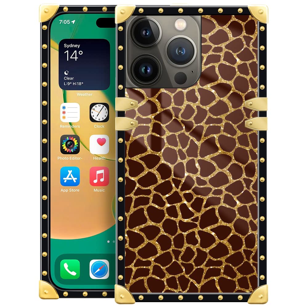 Pinsheng For Iphone 14 Pro Max Case,Giraffe Pattern Iphone 14 Pro Max Cases For Girls/Women,Surrounding Soft Tpu Luxury Elegant