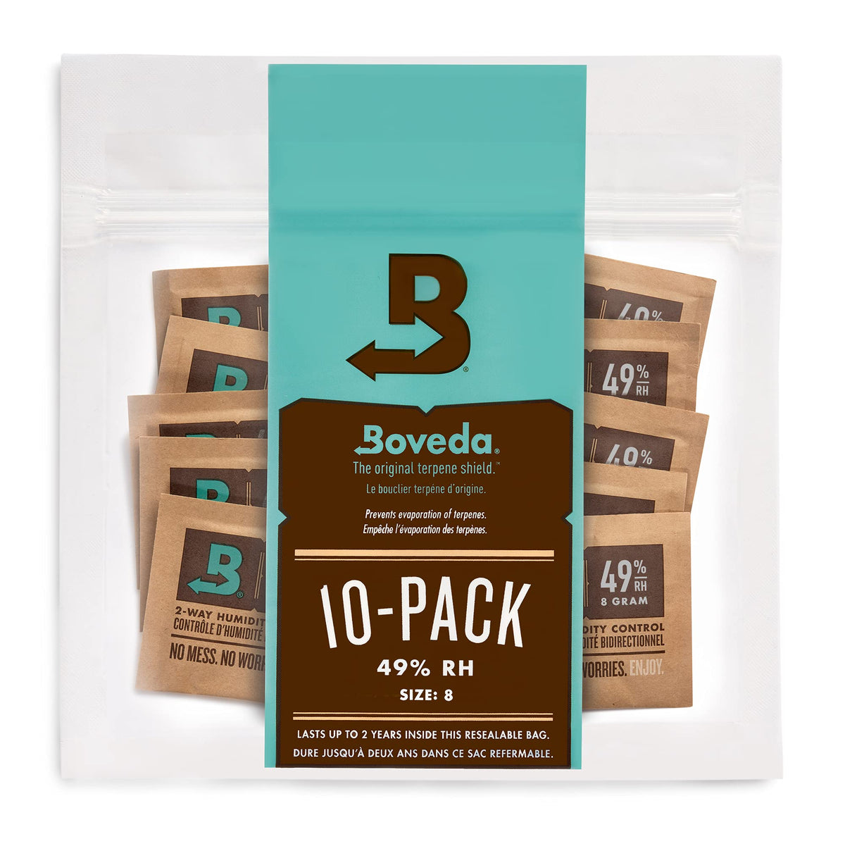 Boveda 49% Two Way Humidity Control Packs For Music Bows & Small Woodwinds   Size 8   10 Pack   Moisture Absorbers For Small Ins