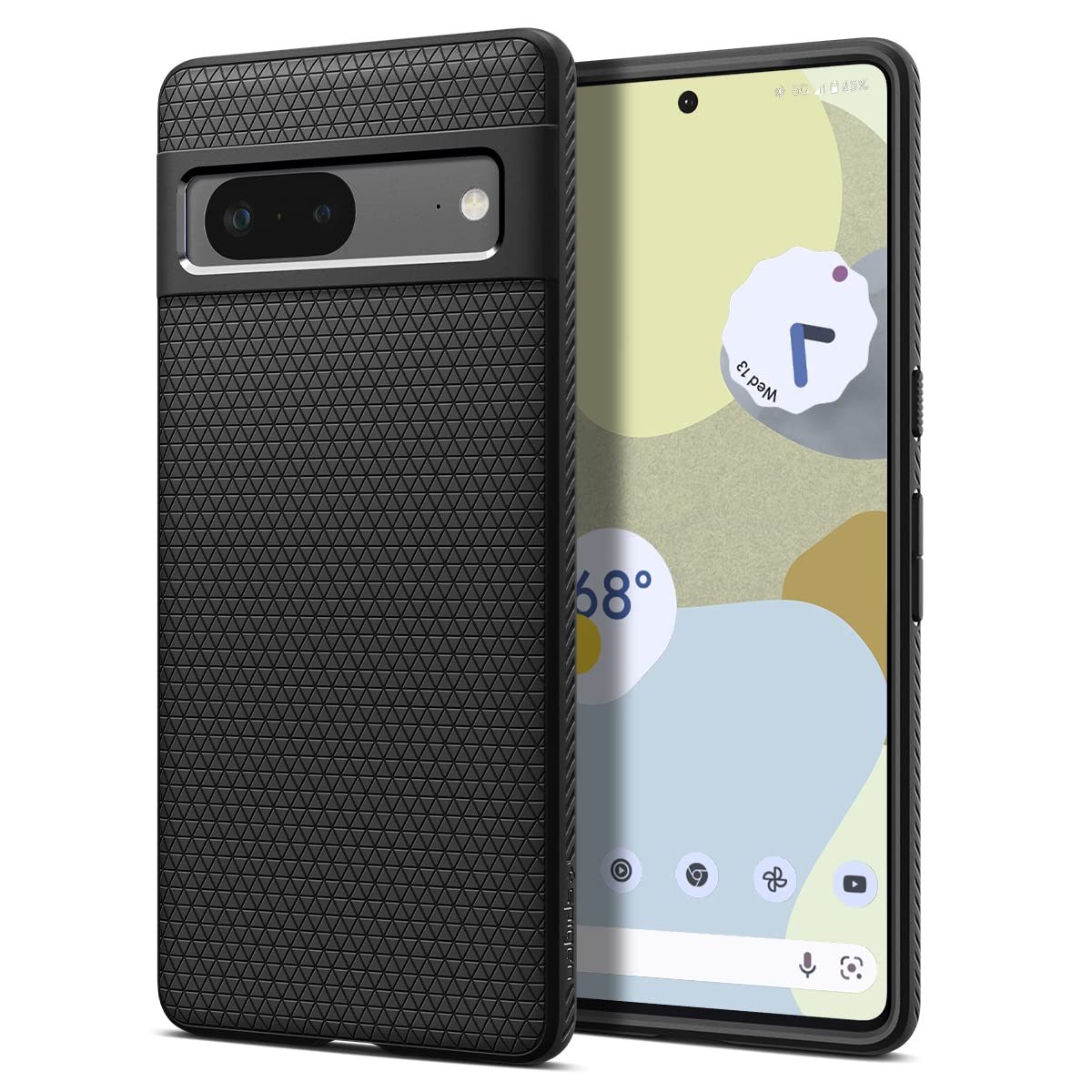 Spigen Liquid Air Pixel 7 Case (2022)   Matte Black, Anti Slip, Geometric Design, Thermoplastic Polyurethane