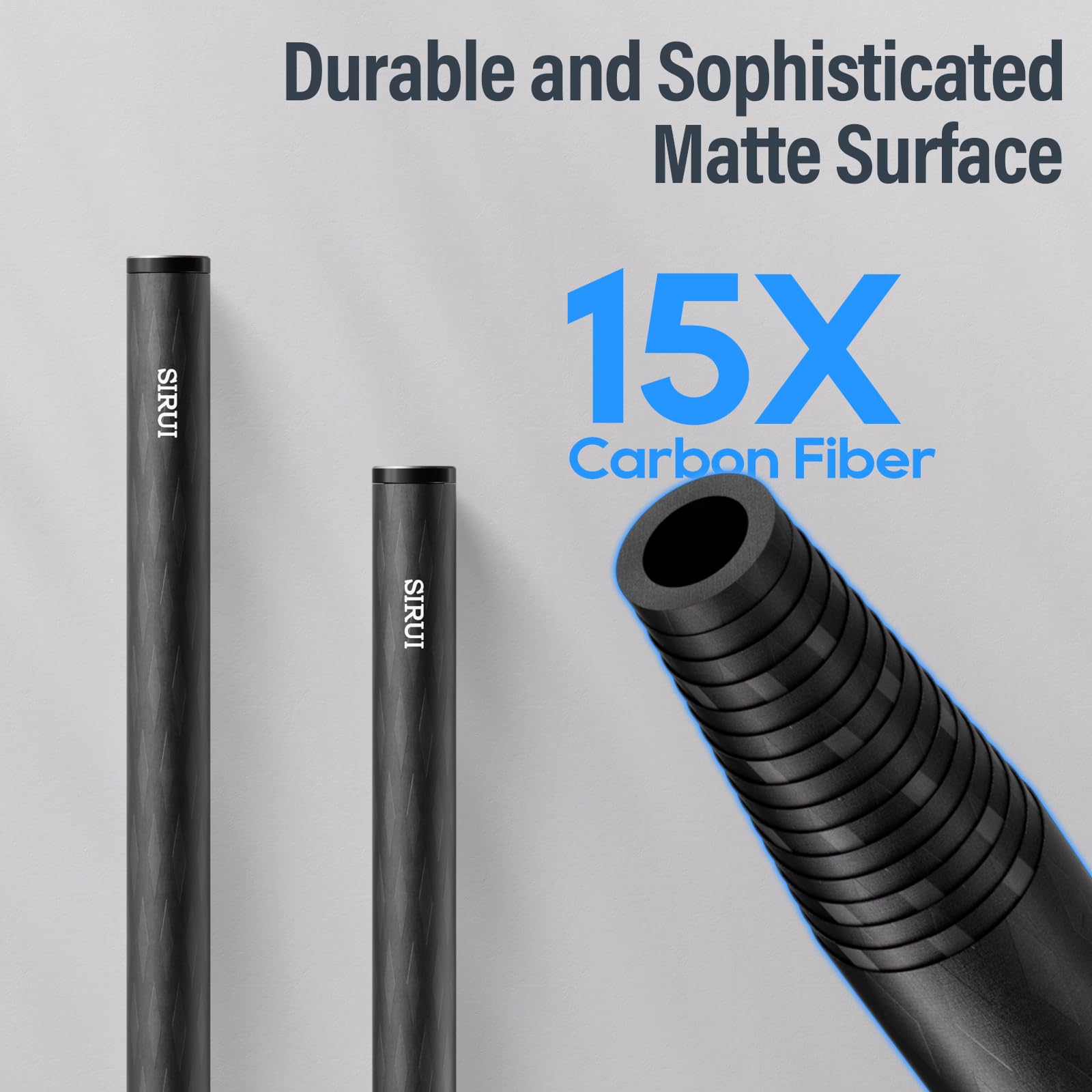 Sirui 15Mm Carbon Fiber Rod, Universal 8''/20Cm Camera Rail Rods For 15Mm Rod Rail Support System, Follow Focus, Should Rig, Am