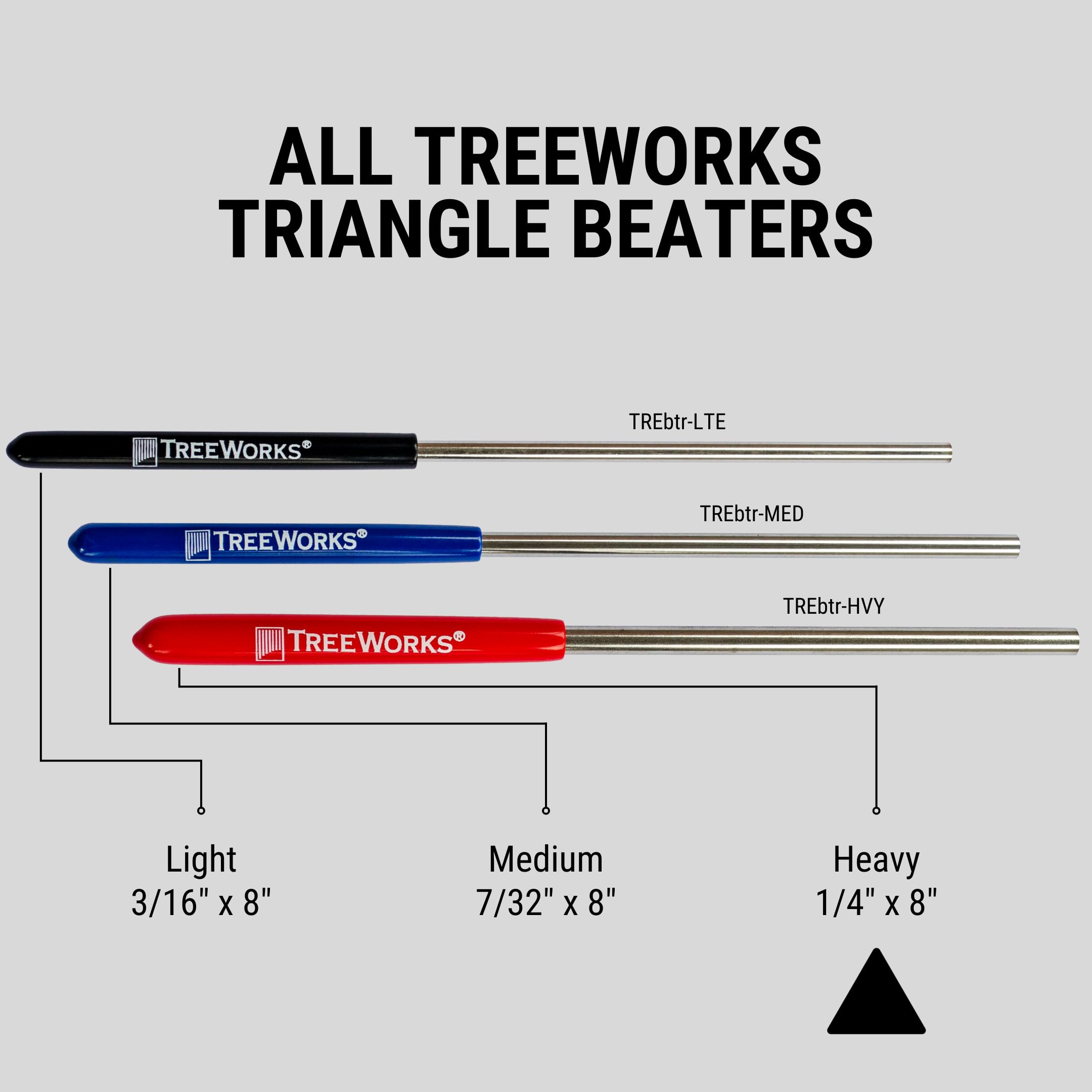 Treeworks Chimes Trebtr Hvy Heavy Studio Grade Stainless Steel Triangle Beater/Striker, Red