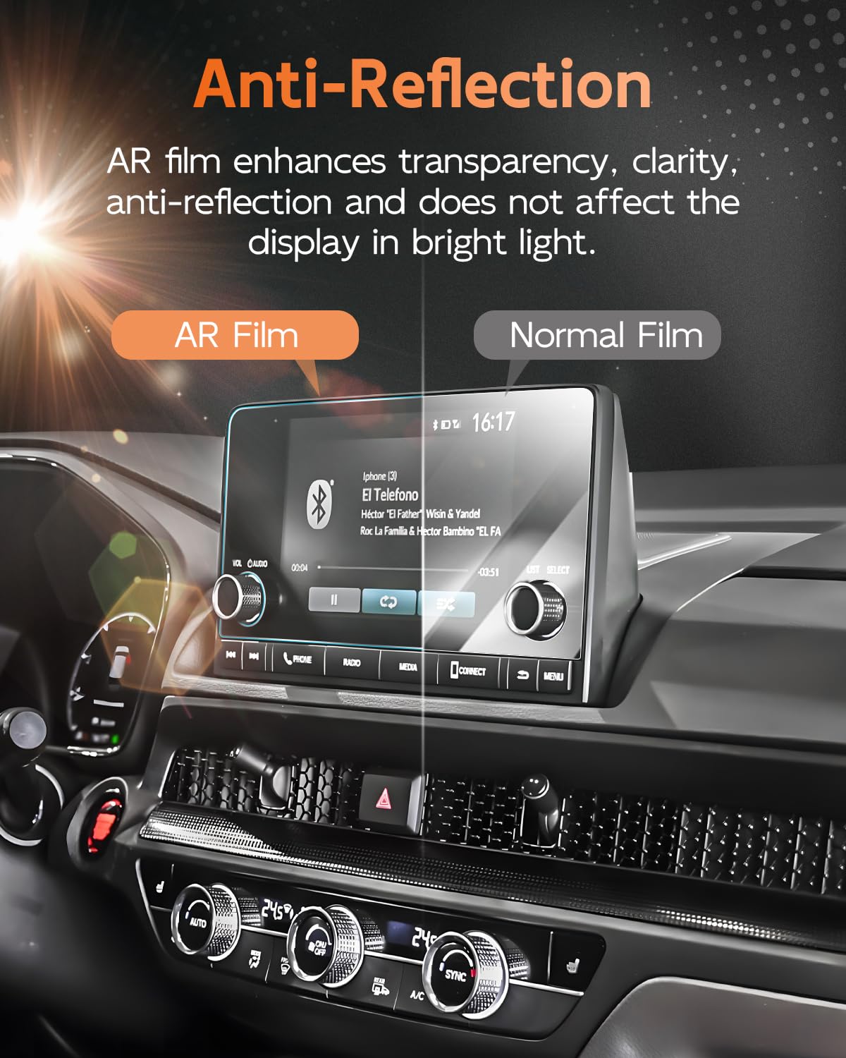 Pilot 2Pcs Anti Reflection Screen Protector For Honda Pilot, 7 Inch, Touchscreen Cover, For Pilot 2023 2024 2025 Accessories, Pack Of 2, Ultra Transparent