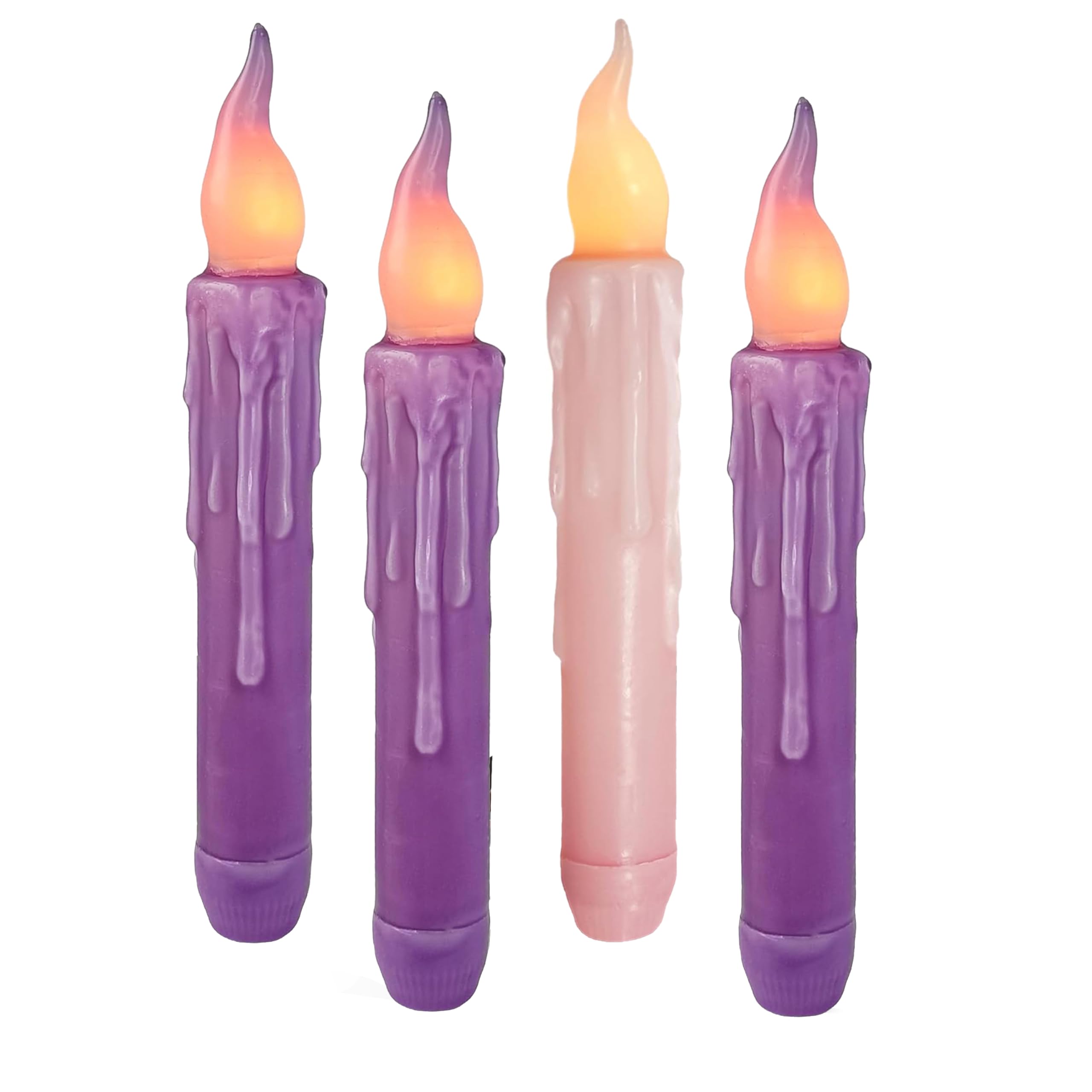 NjaoHoo LED Flameless Short Taper Candles with Remote, 6.7 Inch Advent Candlesticks Dripless Battery Operated Flame Christmas Ca