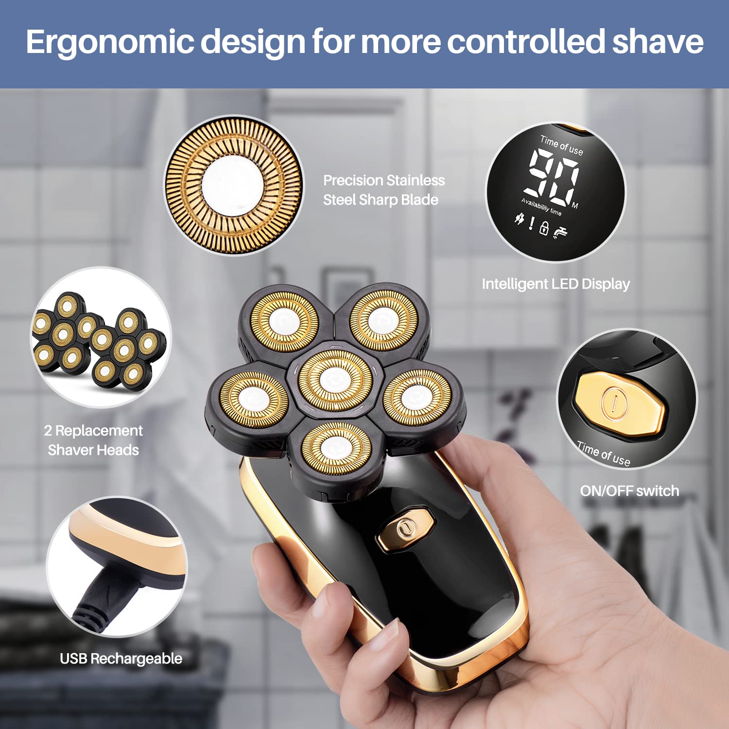 Yhayho Rotary Electric Razor - Thumbnail 3