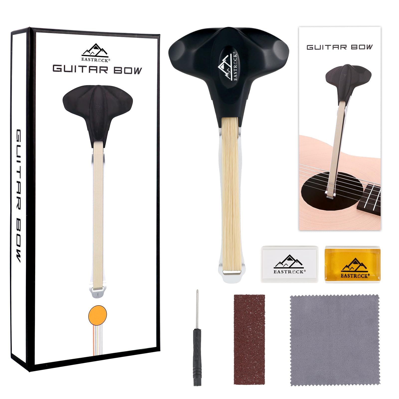 Eastrock Guitar Bow, 2 In 1 Real Horsehair Guitar Bow For Acoustic, Create Violin & Cello Like Sounds, Christmas Birthday Gift F