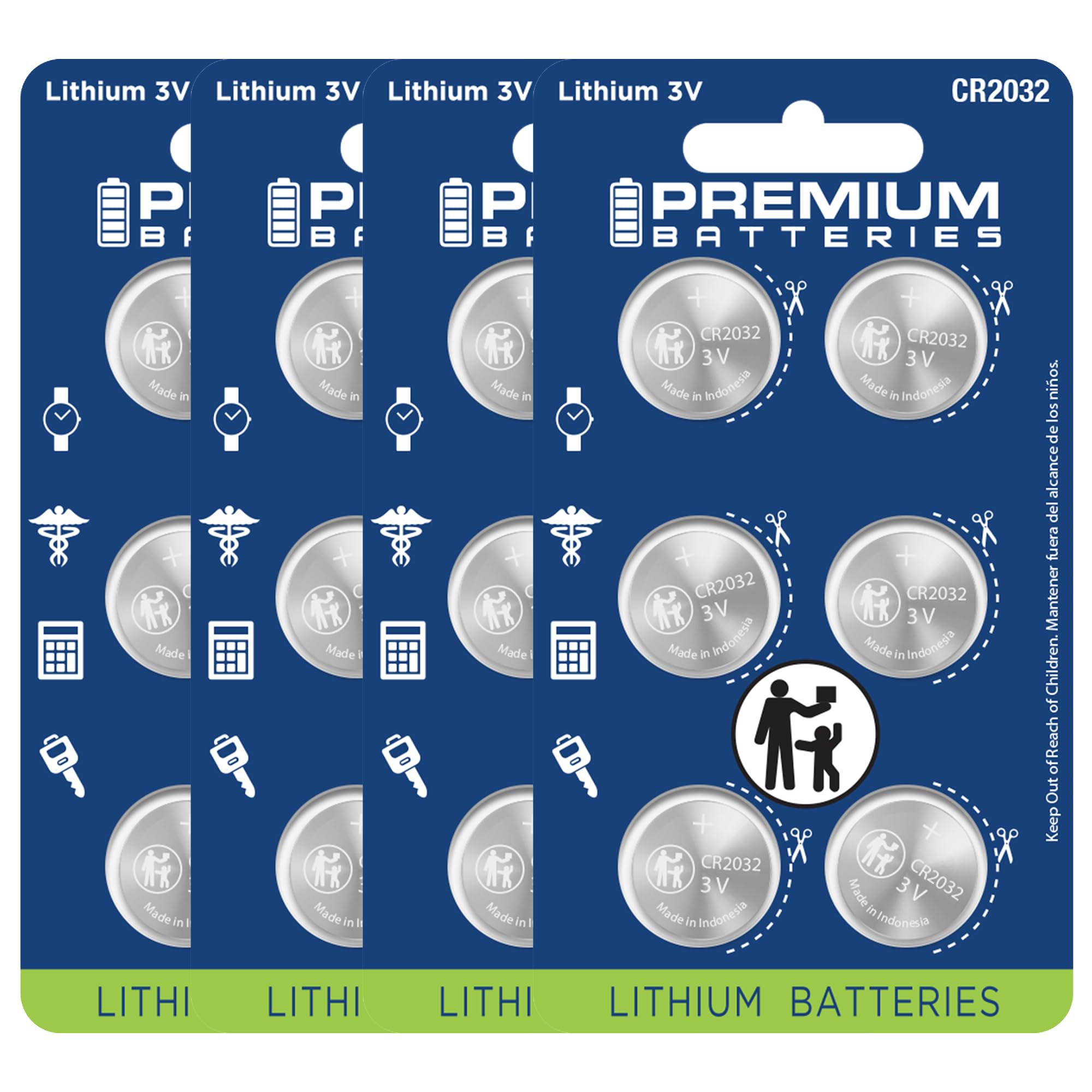 Premium CR2032 Battery Lithium 3V Coin Cell - Japanese Engineered High Capacity Batteries 24 Pack