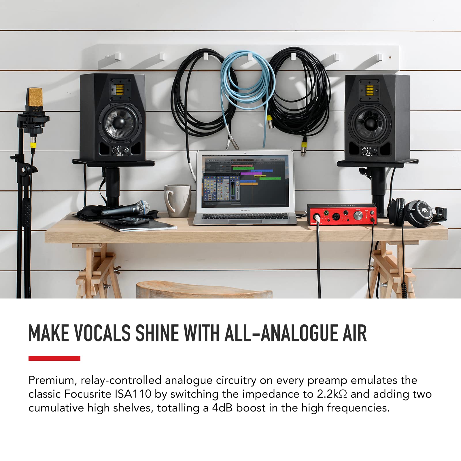 Focusrite Clarett+ 2Pre Usb-C Bus-Powered Audio Interface For Music Production, With Two Professional Quality Pre-Amps And Power