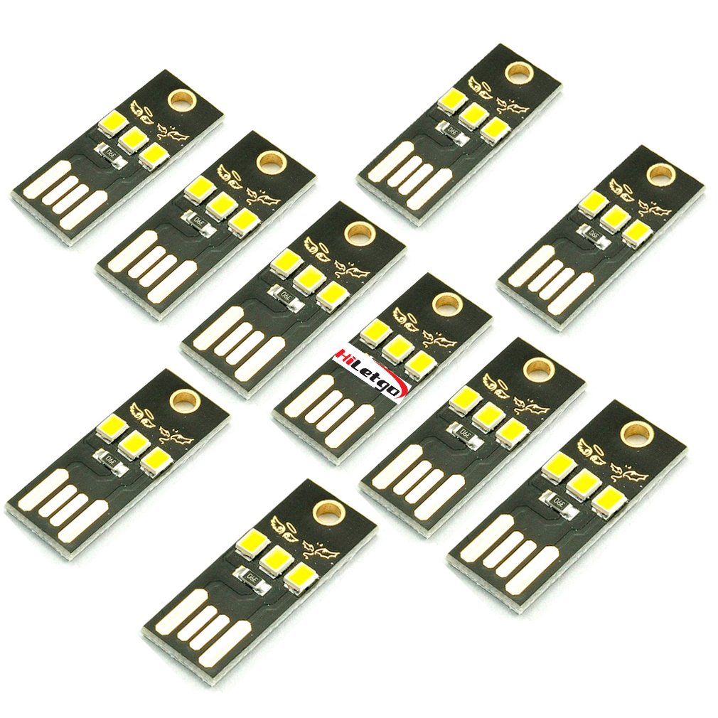 Hiletgo 10Pcs Super Mini Usb Light Ultra Slim Usb Light For Laptop/Keyboard/Camping