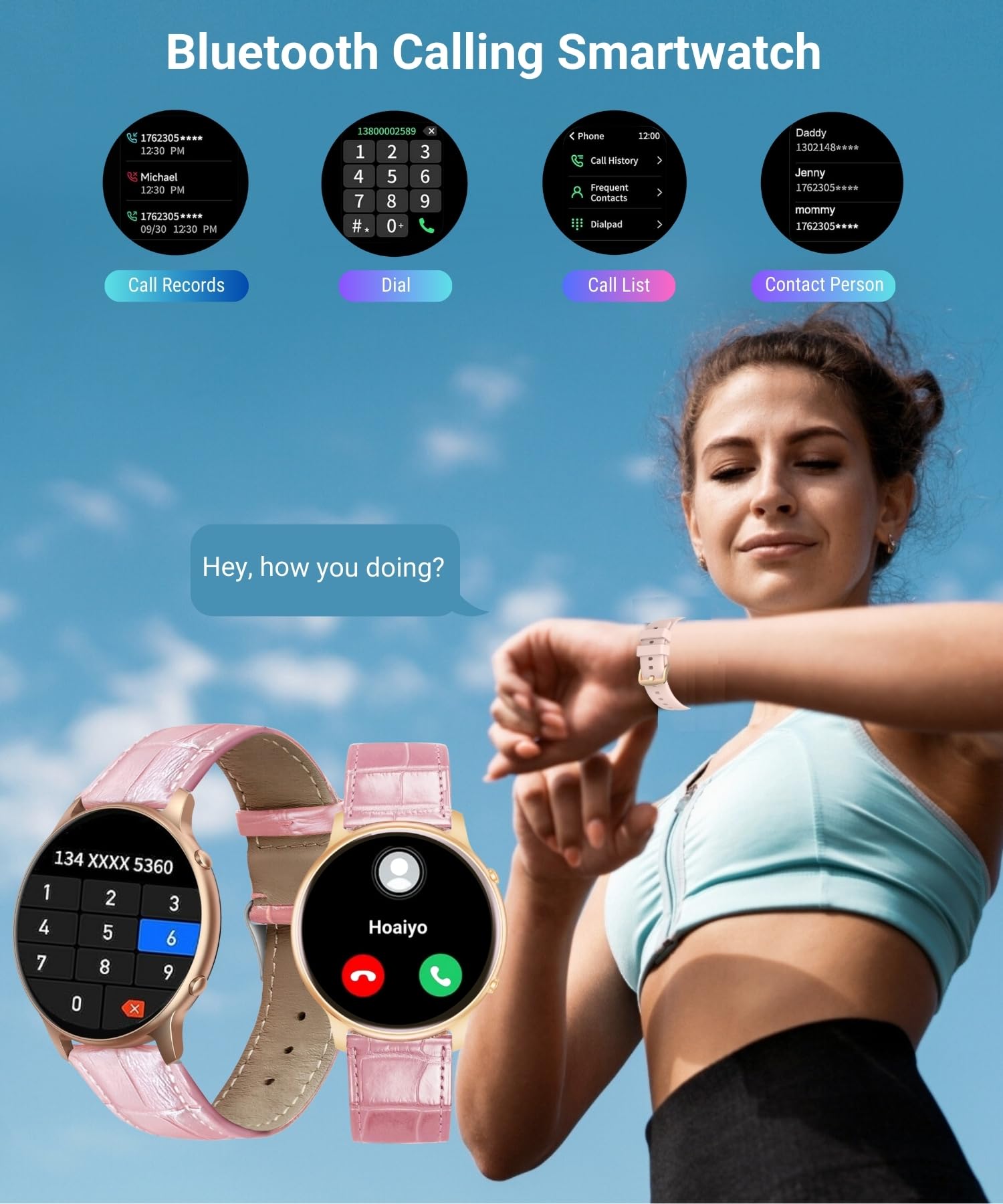 Hoaiyo Smart Watch For Women (Call Receive/Dial), 1.32 Smartwatch With Heart Rate Sleep Calories Counter, Ip68 Waterproof Fitnes
