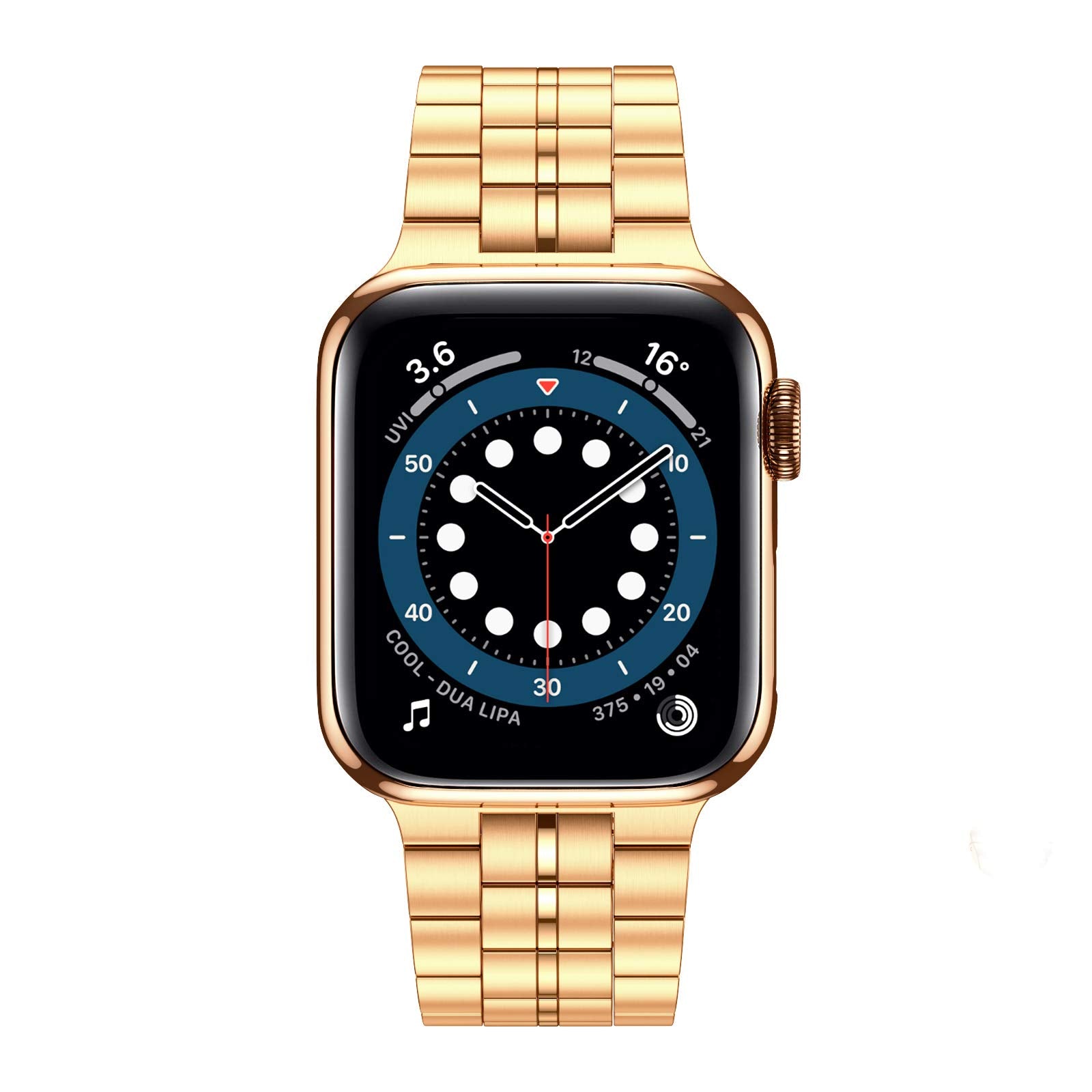 Fitlink Ultra Thin Version Solid Stainless Steel Metal Wristband Strap For Apple Watch 38/40/41/42/44/45Mm, Replacement Bracelet