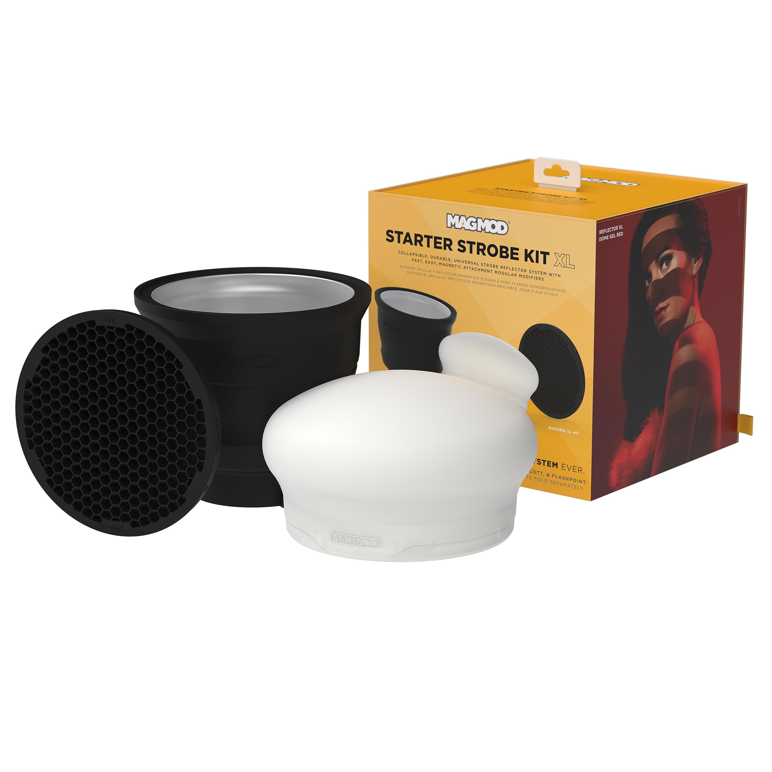Magmod Starter Strobe Kit Xl, Collapsible & Durable Universal Strobe Reflector System