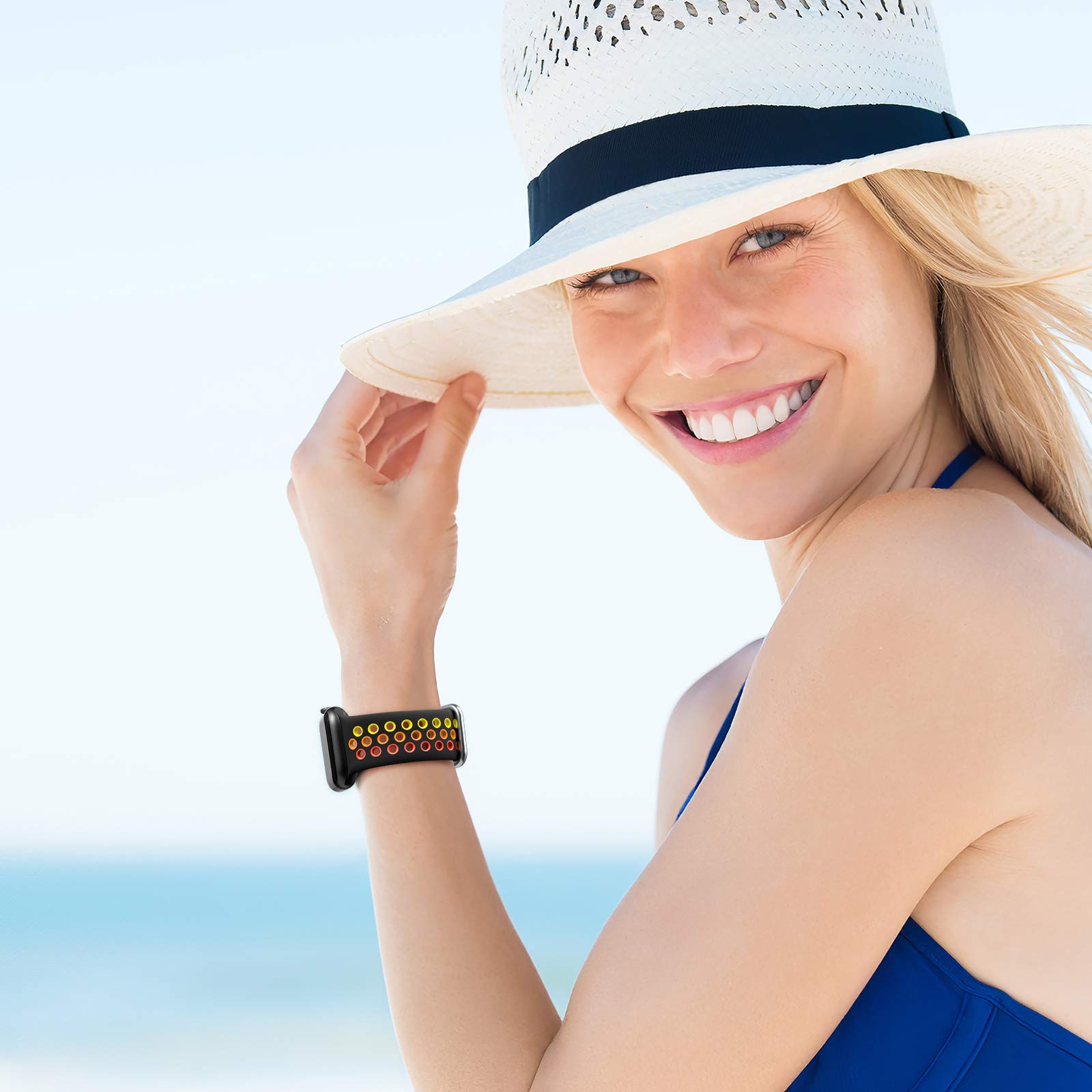 Lerobo 3 Pack Sport Band Compatible With Apple Watch Band 40Mm 41Mm 38Mm Women Men,Soft Silicone Sport Strap Breathable Replacem