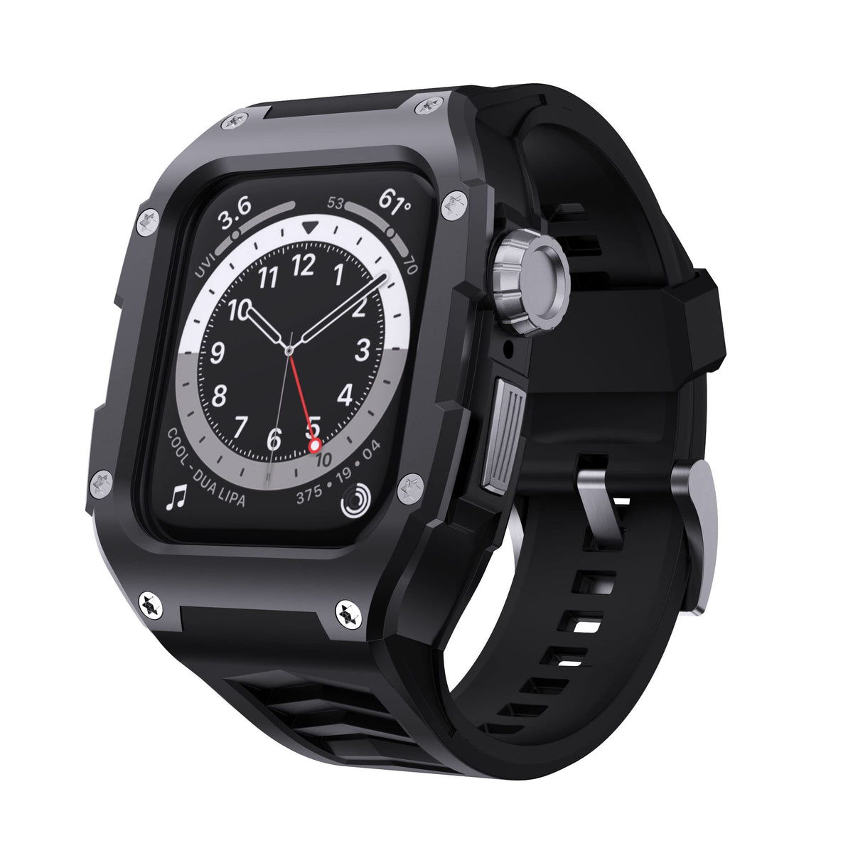 Gelishi Band Compatible With Apple Watch Band Series 7  Series 8 45Mm, Men Rugged Case Bumper Heavy Duty Stainless Metal Cover W