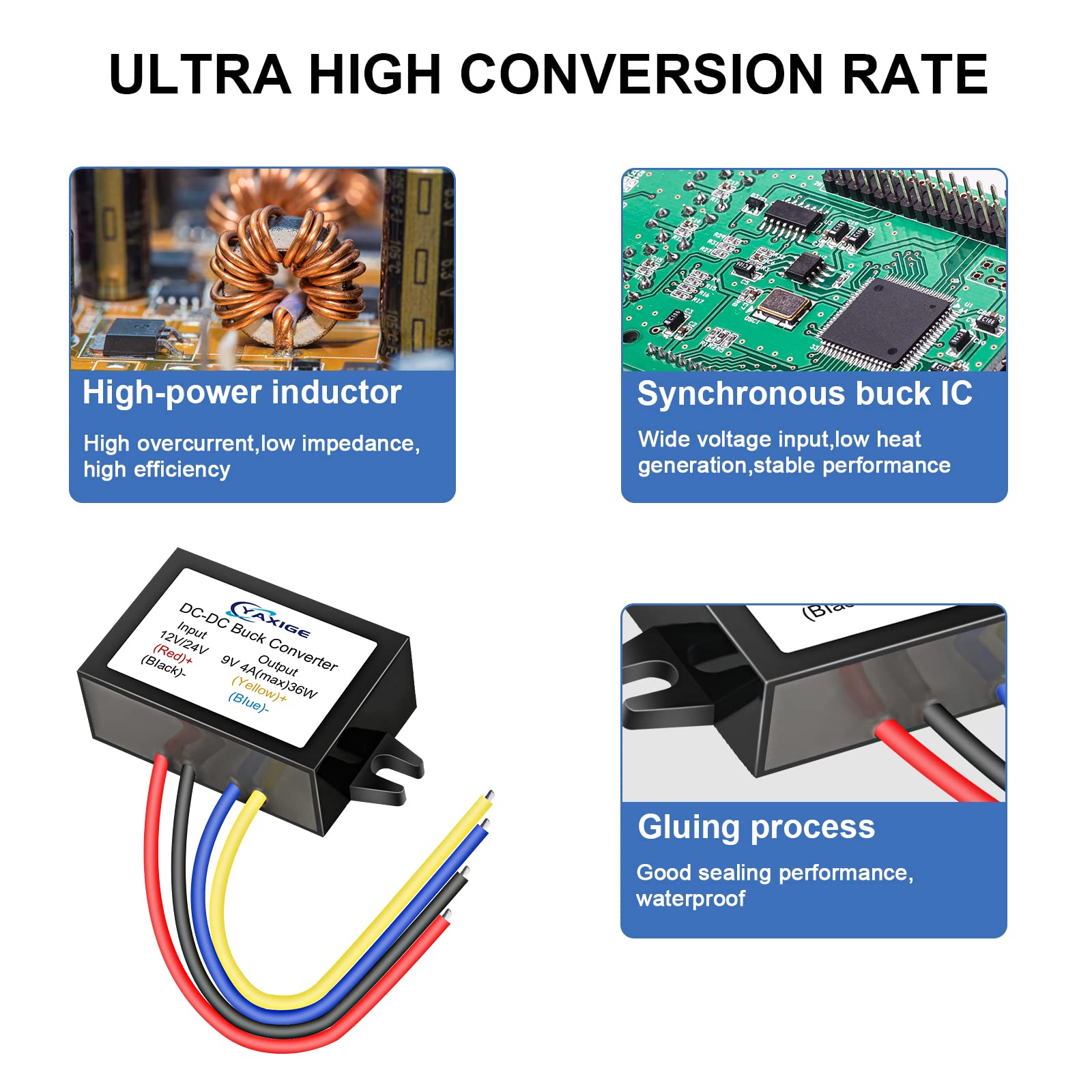 Dc Dc 12V 24V To 9V 4A 36W Converter Dc Voltage Reduction And Stabilization Waterproof Voltage Reduction Module Suitable For Var