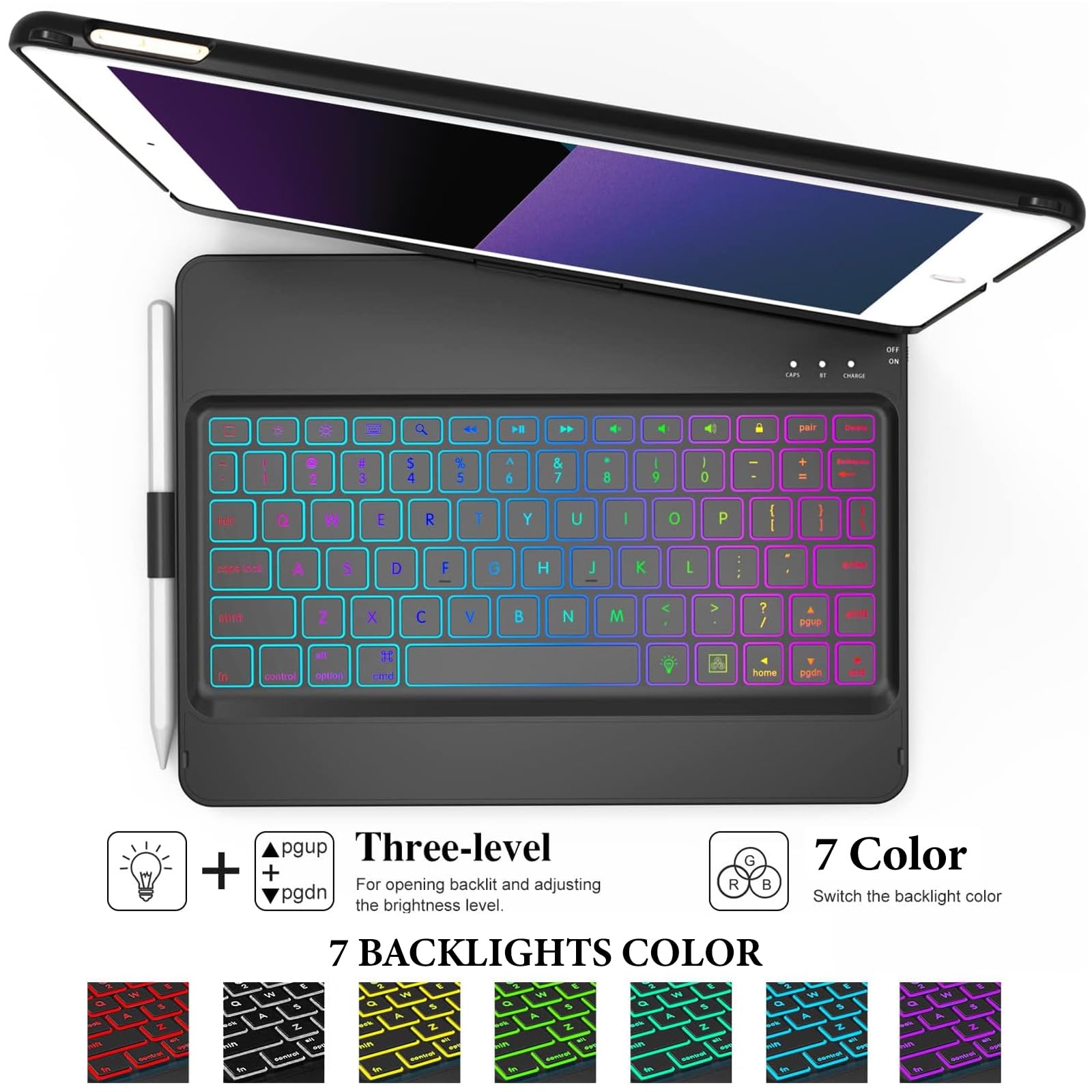 Mmk Ipad Keyboard Case - 10.2 Inch, 360 Rotatable Wireless Detachable Bluetooth Keyboard Cover For Ipad 9Th Gen 2021, 8Th Gen 20